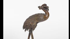 Japanese Okimono Incense Holder Sticks Bronze Statue Meiji Era, 1868-1912