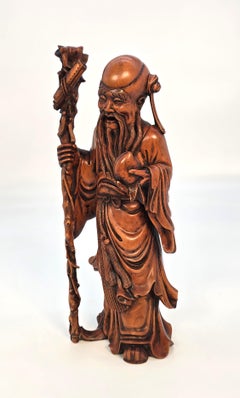 Japanese Okimono of  Fukurokuju, the god of wealth and happiness, Meiji period
