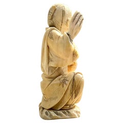 Japanese Okimono Sitting Man Figurine