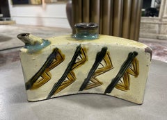 Japanese Okinawa Ceramic Showa Period Awamori Sake Pottery Dachibin Hip Flask