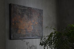 Japanese Old Abstract Painting 1960s-1980s / Wall Decoration Drawing Wabi Sabi