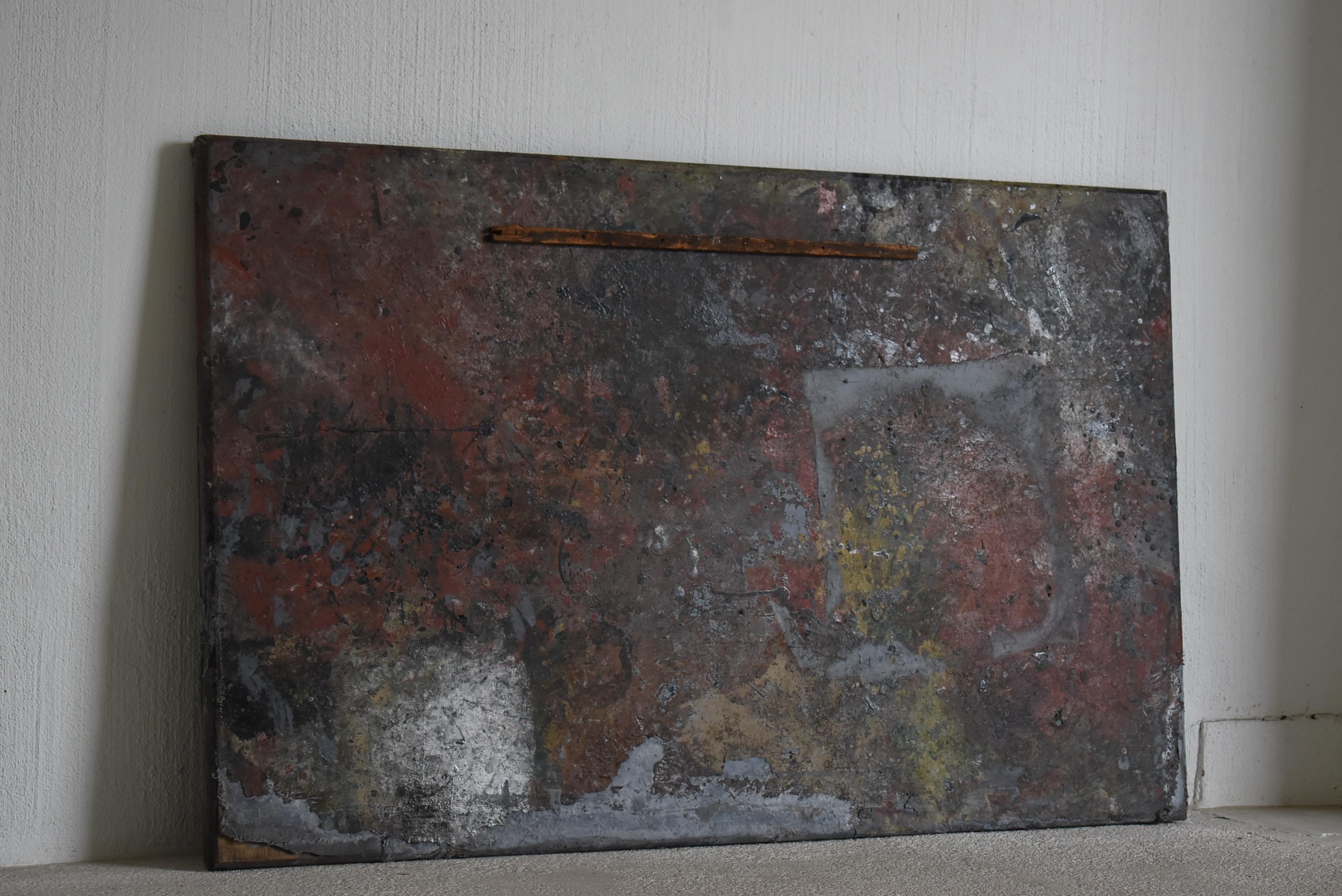 Japanese Old Abstract Painting 1960s-1980s / Wall Decoration Drawing Wabi Sabi 　 1