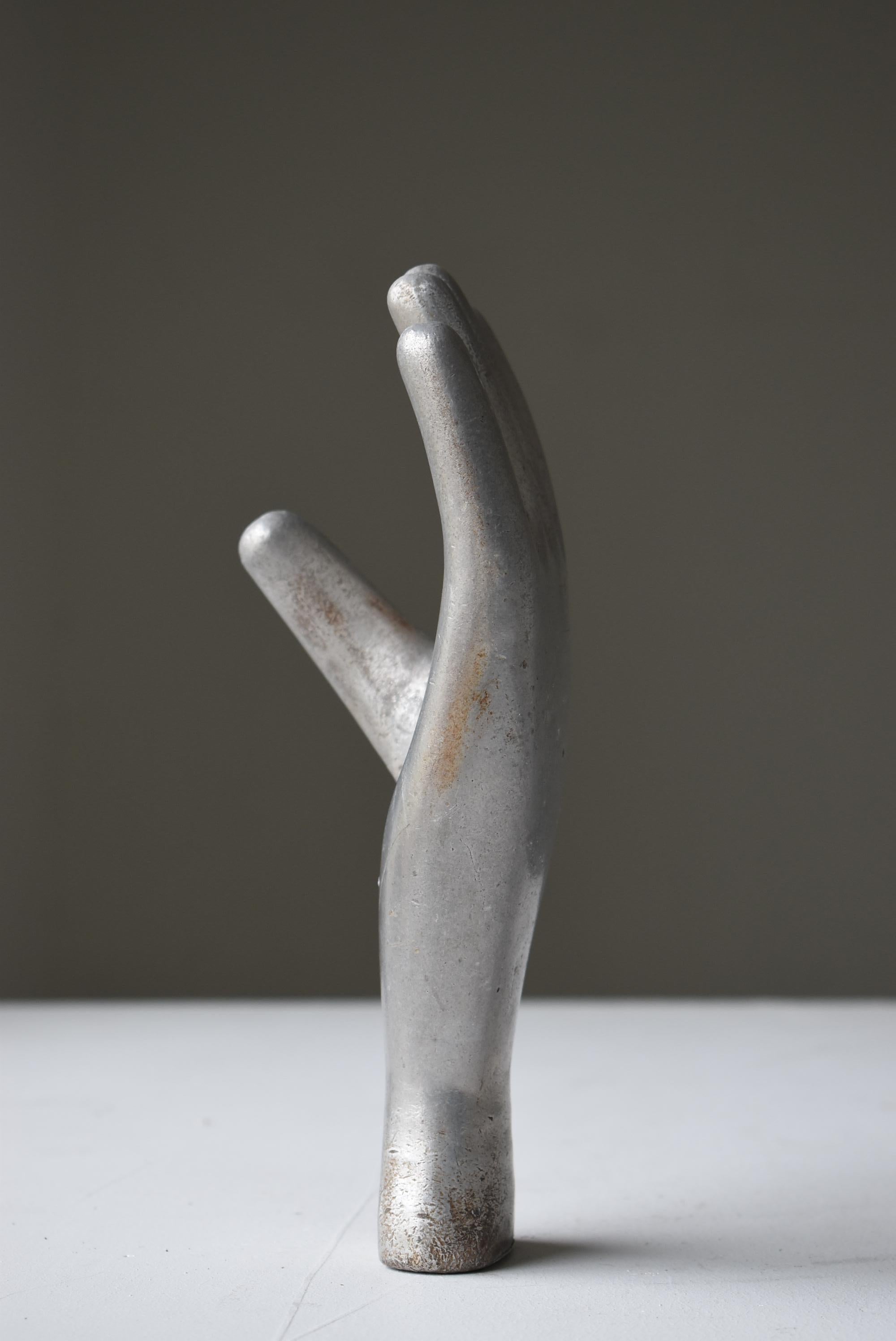 Japanese Old Aluminum Glove Mold 1920s-1950s/Hand Sculpture Figurine Vintage Art 2