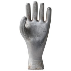Japanese Old Aluminum Glove Mold 1920s-1950s/Hand Sculpture Figurine Vintage Art