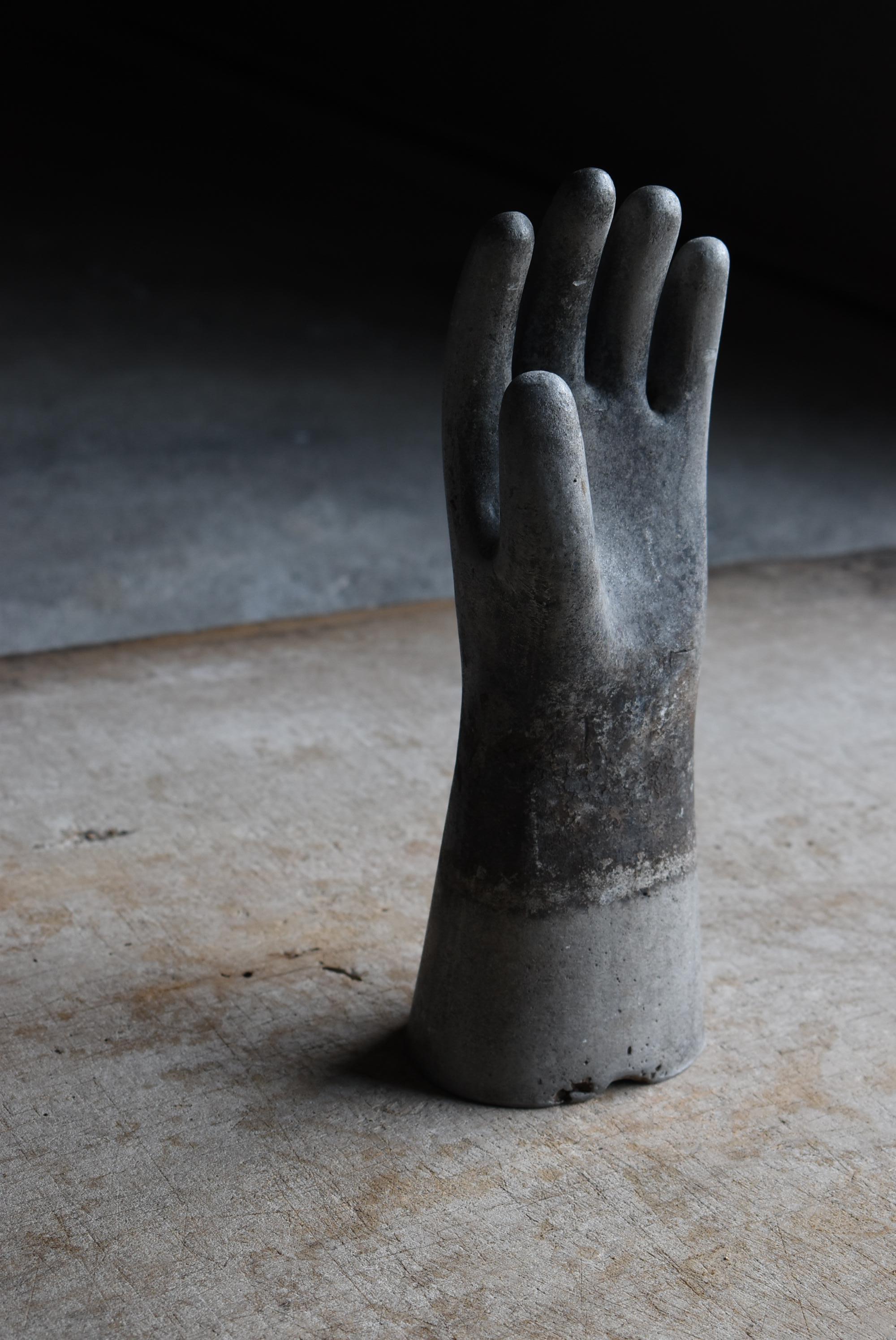 Showa Japanese Old Aluminum Glove Mold 1940s-1960s / Object Wabi Sabi For Sale
