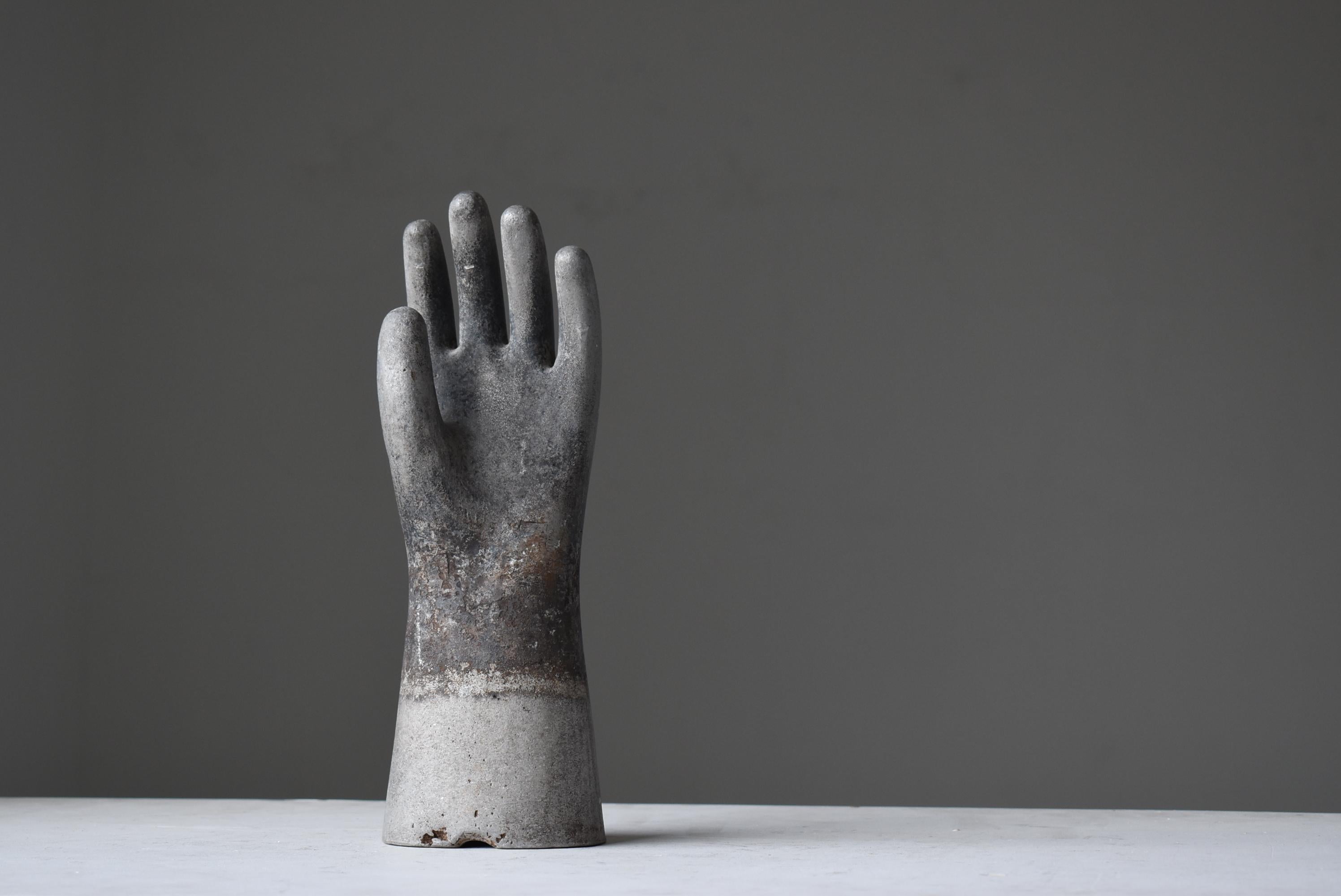 Metalwork Japanese Old Aluminum Glove Mold 1940s-1960s / Object Wabi Sabi For Sale