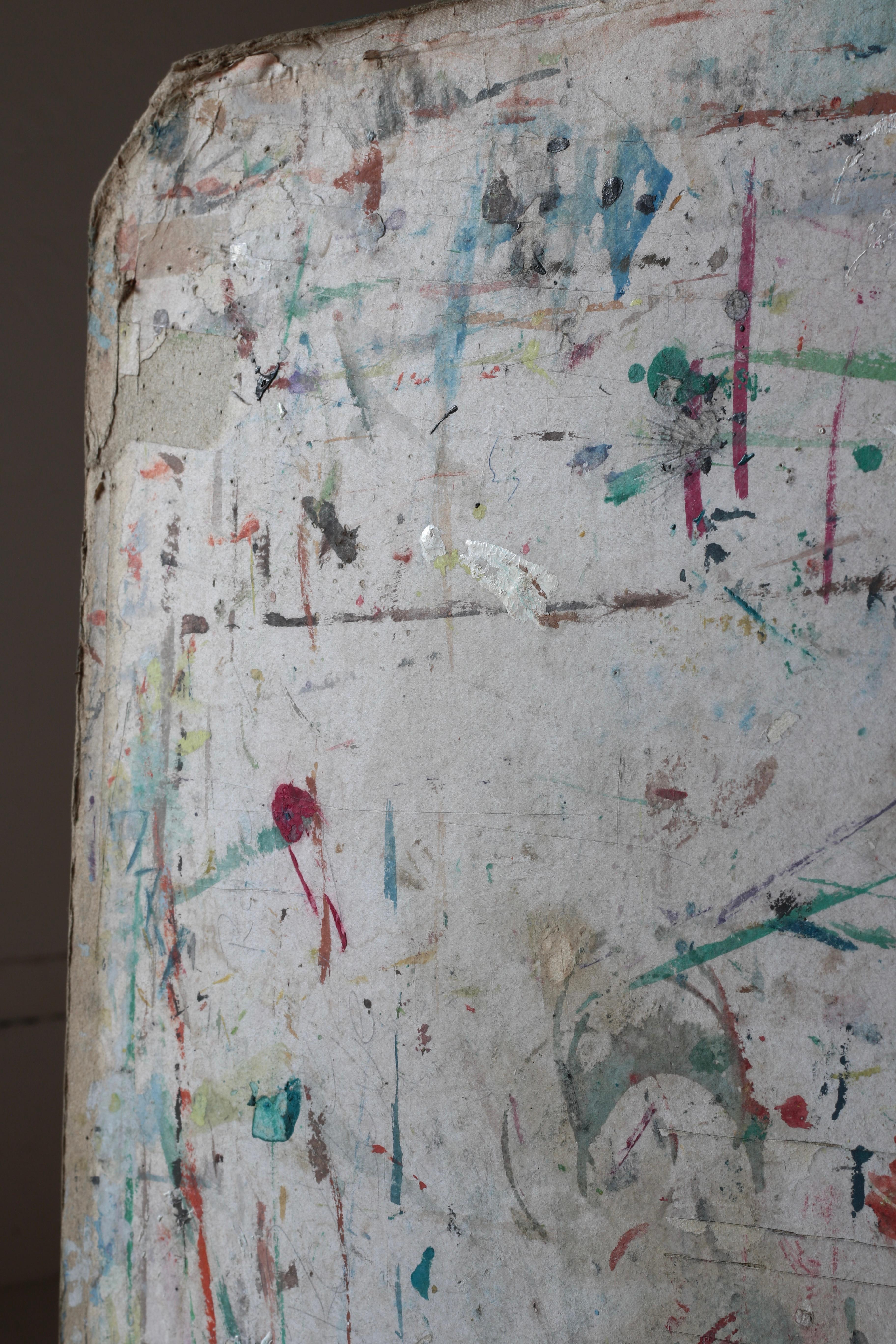 Japanese Old Artist's Drawing Board / Abstract Art Wall Decoration / Late 1900s For Sale 3