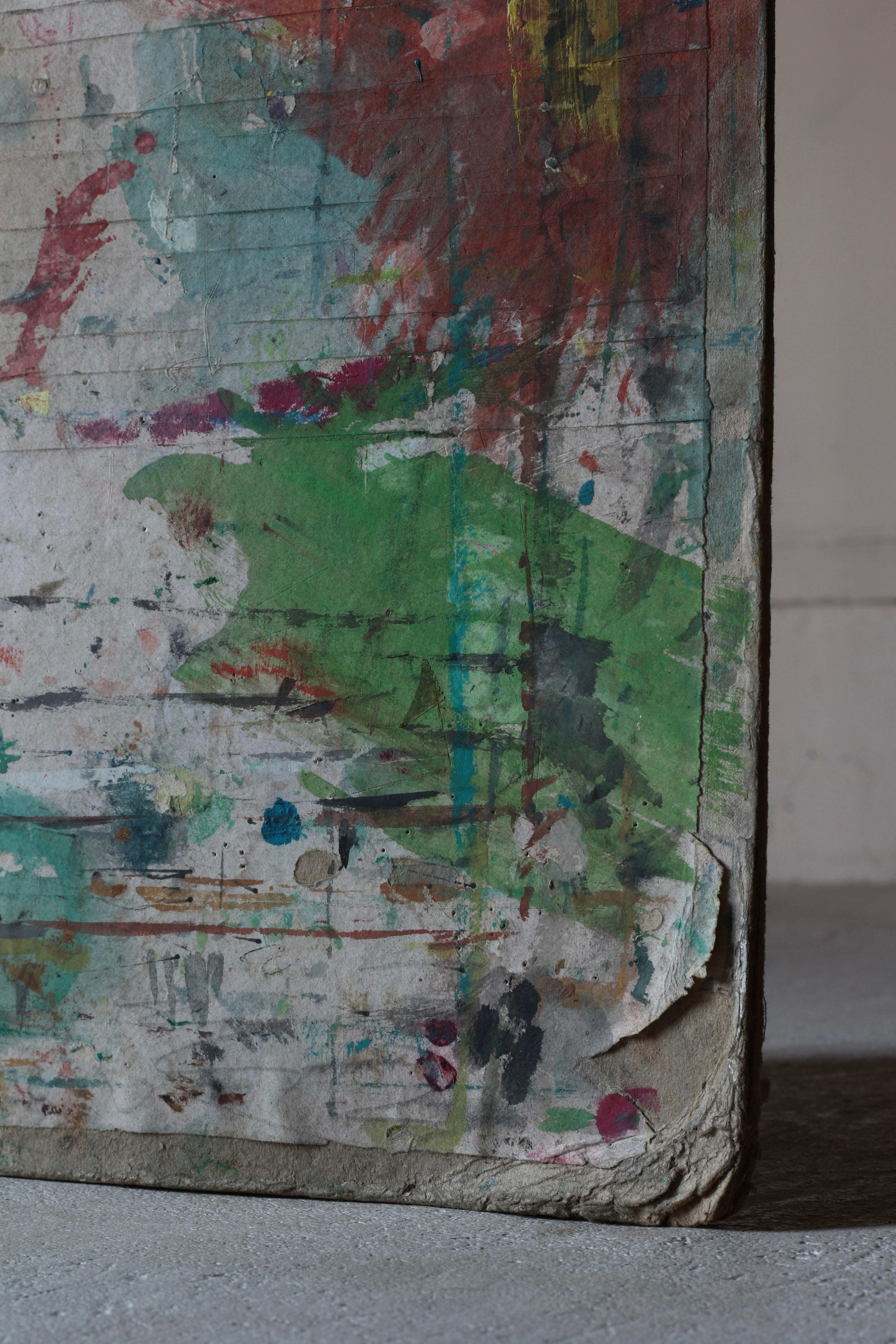 Japanese Old Artist's Drawing Board / Abstract Art Wall Decoration / Late 1900s For Sale 4