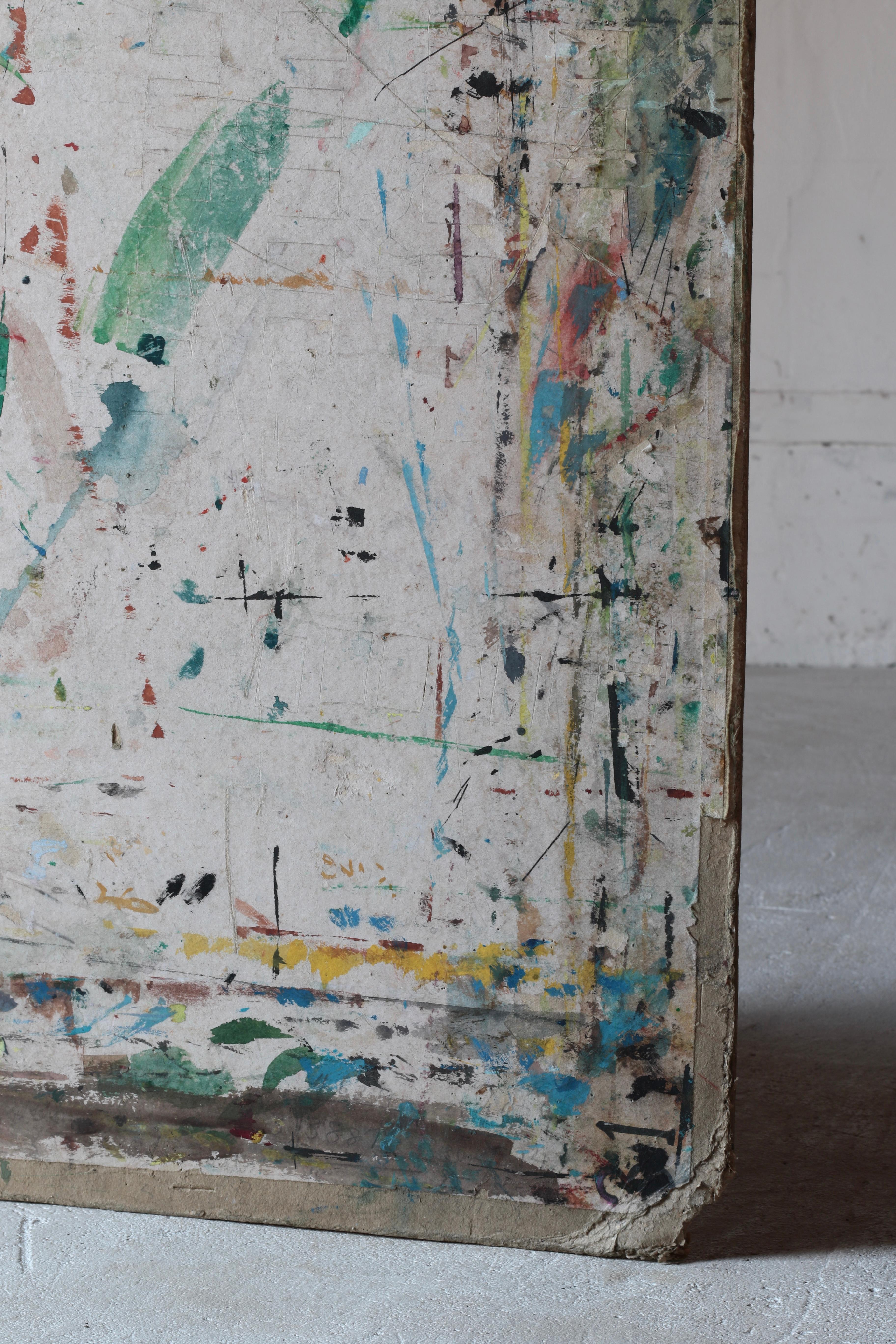 Japanese Old Artist's Drawing Board / Abstract Art Wall Decoration / Late 1900s For Sale 5