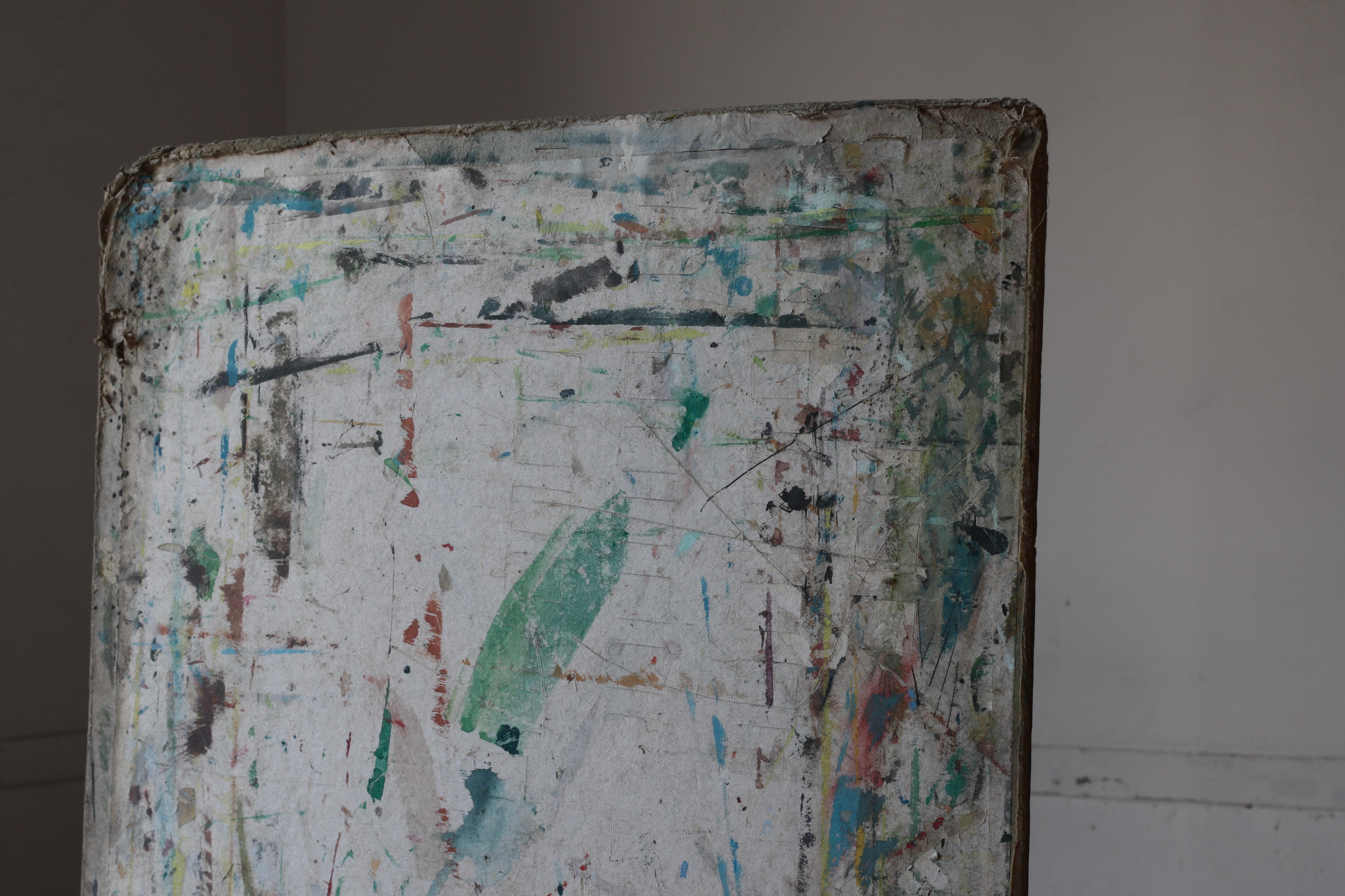 Japanese Old Artist's Drawing Board / Abstract Art Wall Decoration / Late 1900s For Sale 6