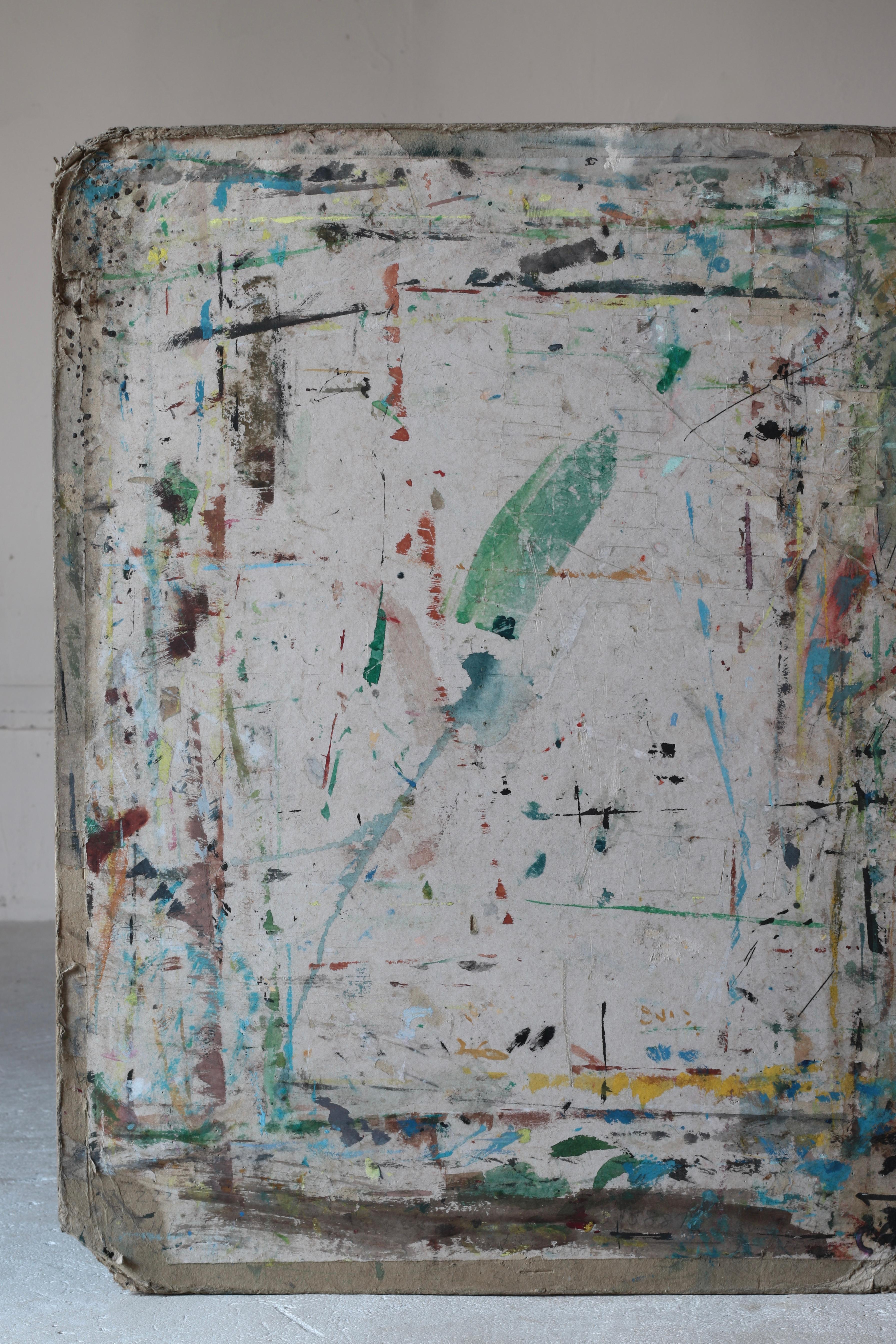 Japanese Old Artist's Drawing Board / Abstract Art Wall Decoration / Late 1900s For Sale 7