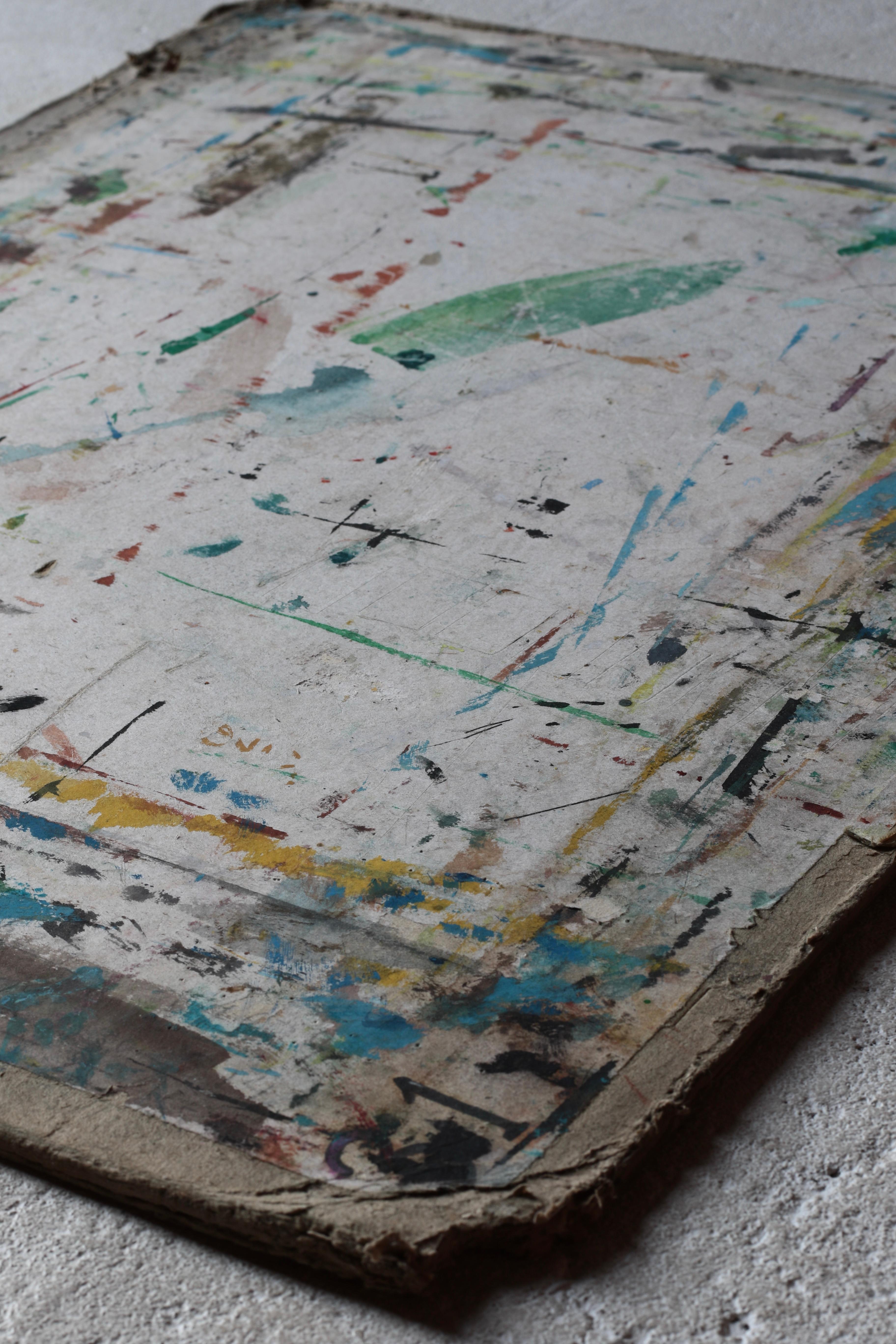 Japanese Old Artist's Drawing Board / Abstract Art Wall Decoration / Late 1900s For Sale 8