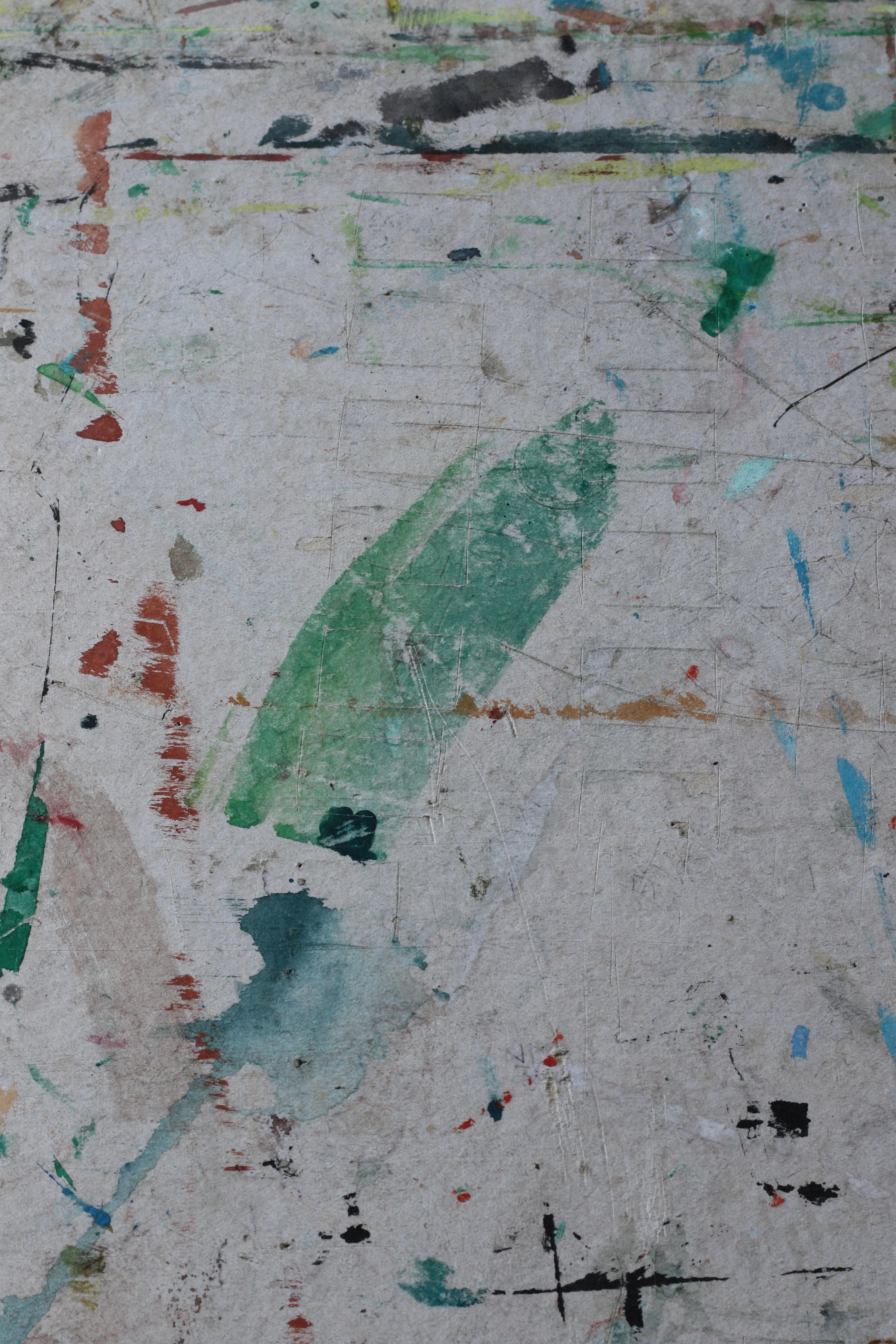 Japanese Old Artist's Drawing Board / Abstract Art Wall Decoration / Late 1900s For Sale 11