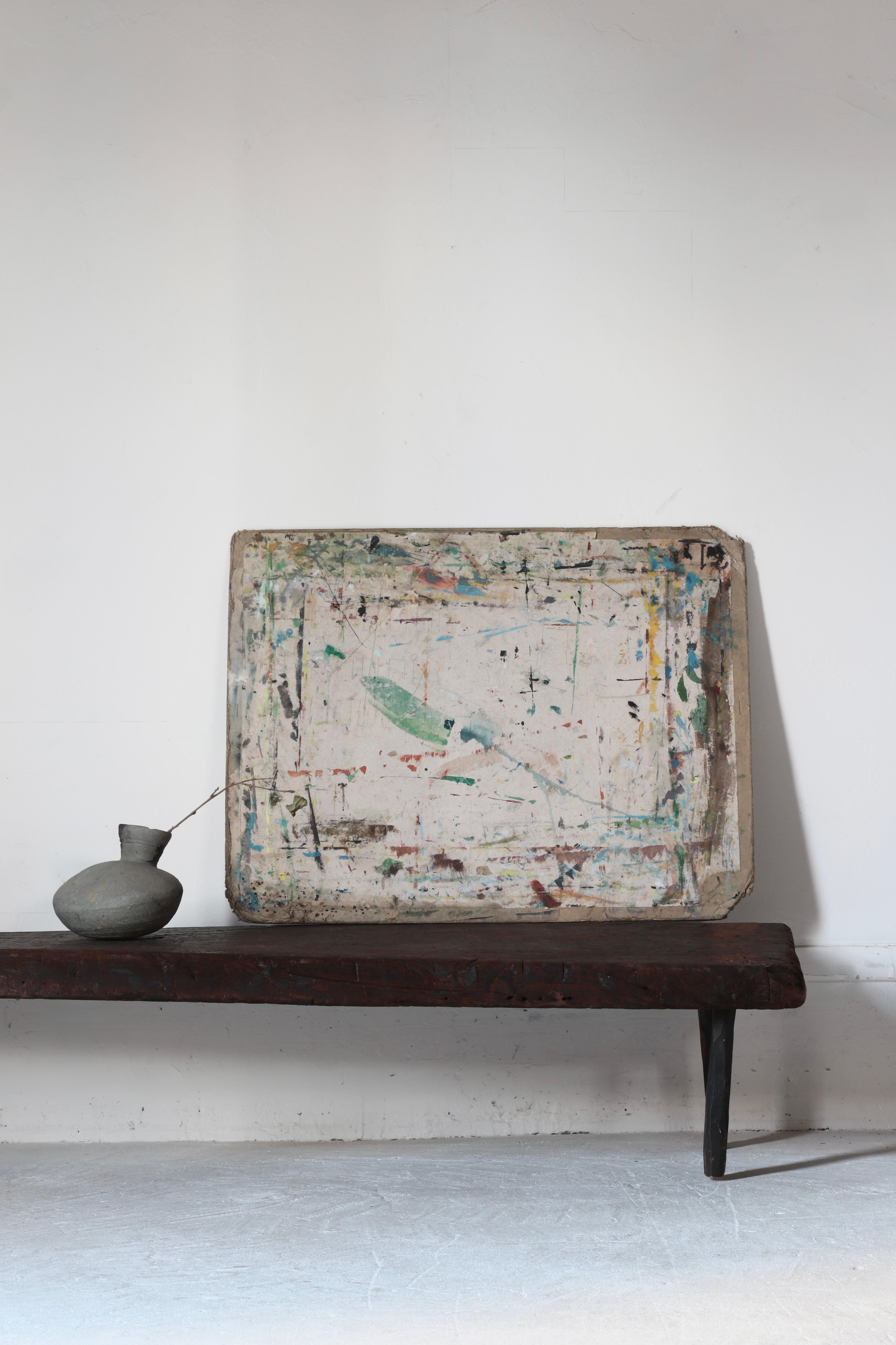 20th Century Japanese Old Artist's Drawing Board / Abstract Art Wall Decoration / Late 1900s For Sale