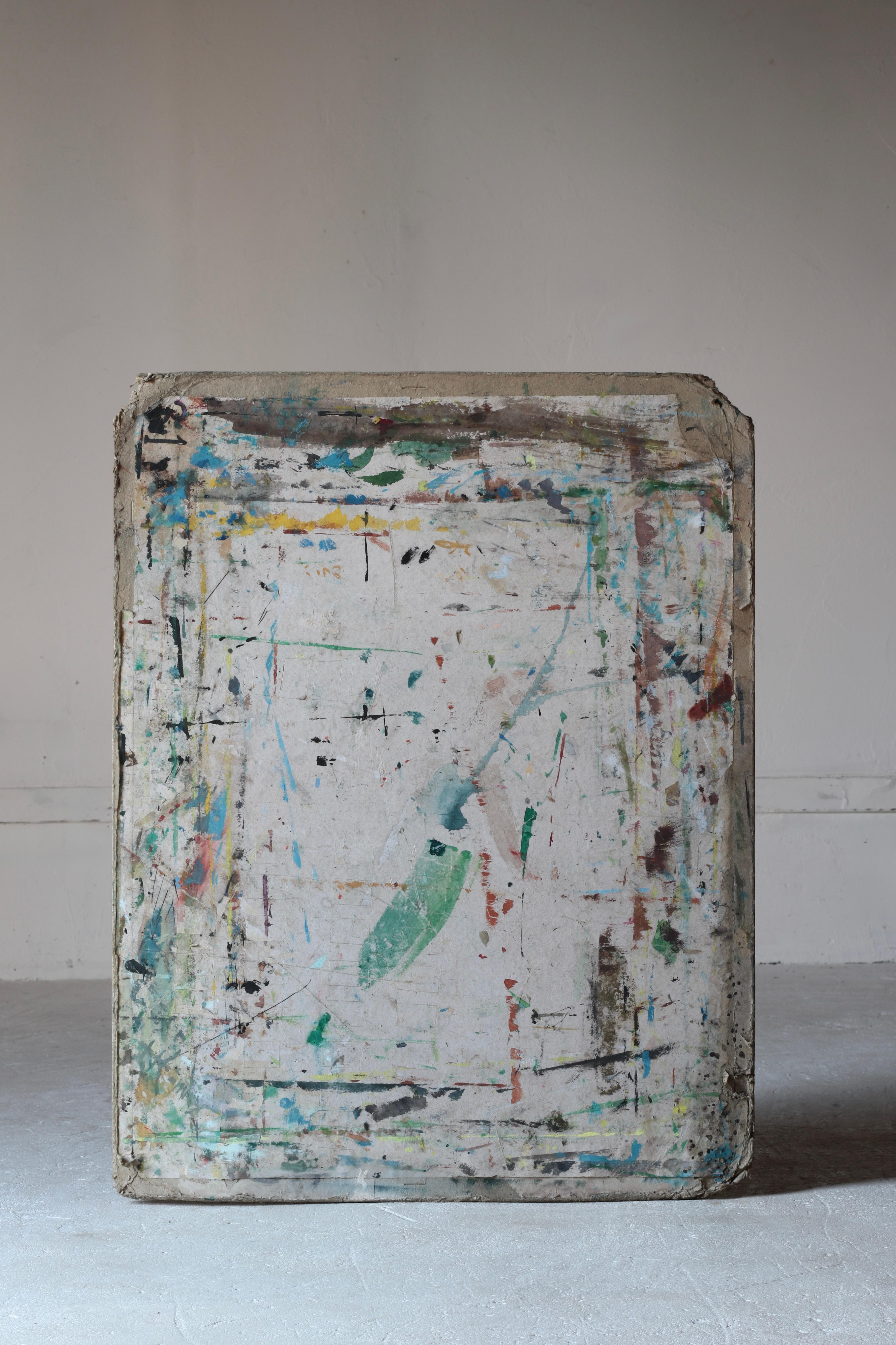 Paper Japanese Old Artist's Drawing Board / Abstract Art Wall Decoration / Late 1900s For Sale