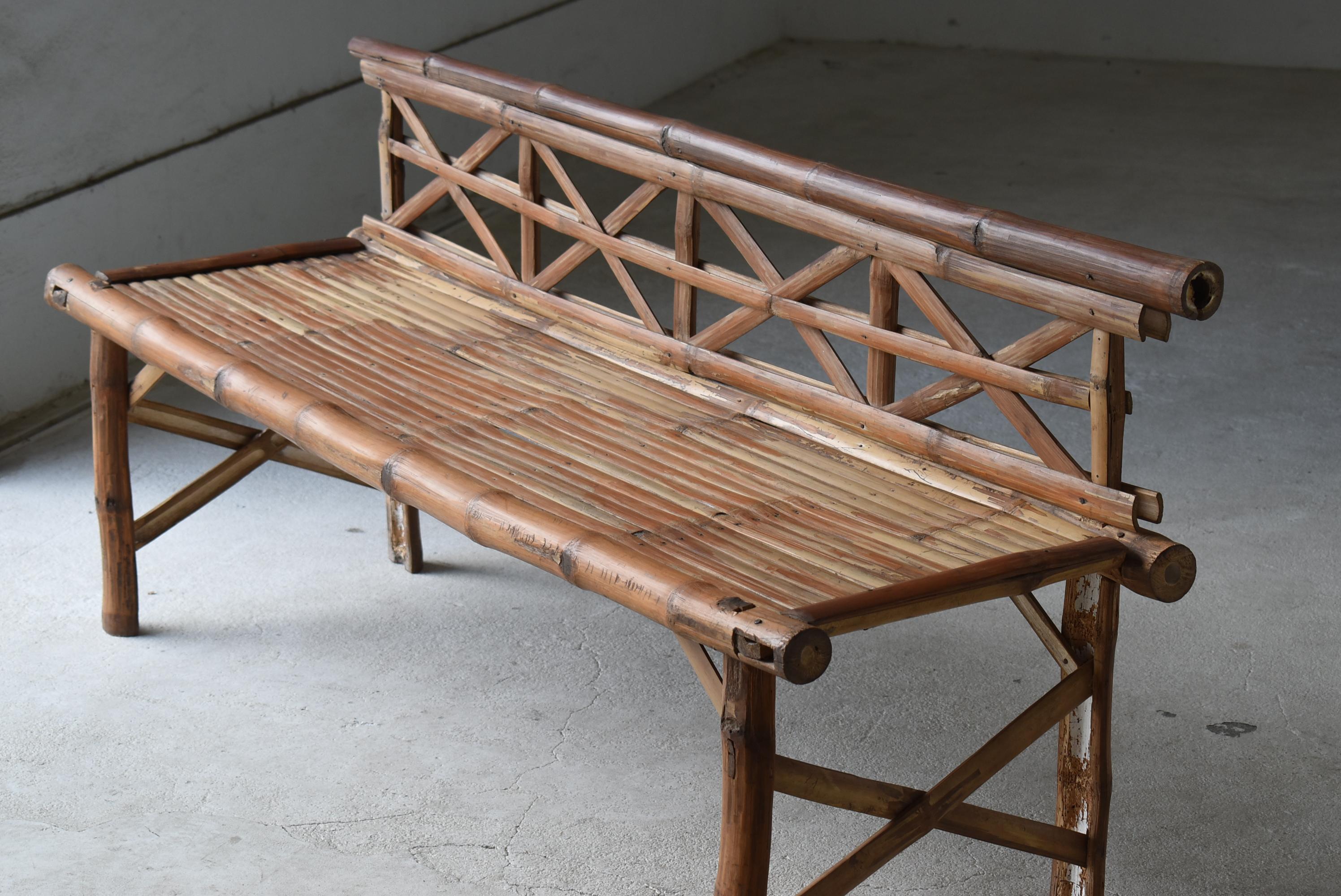 vintage bamboo bench