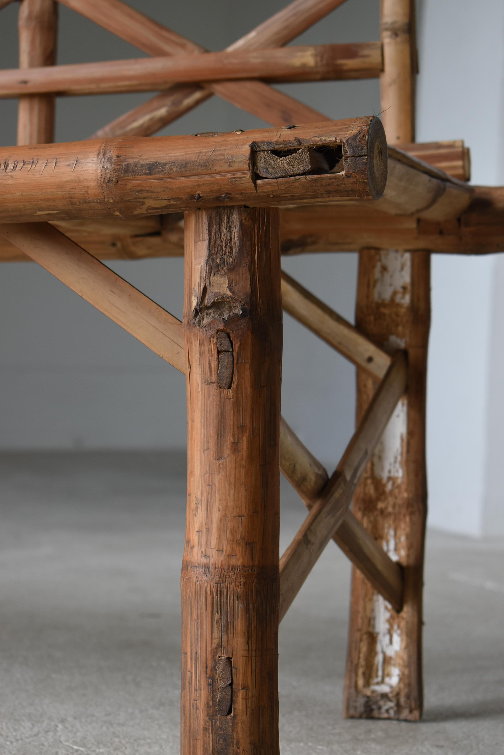 Japanese Old Bamboo Bench 1940s-1960s / Long Chair Mingei Wabisabi In Good Condition In Sammu-shi, Chiba