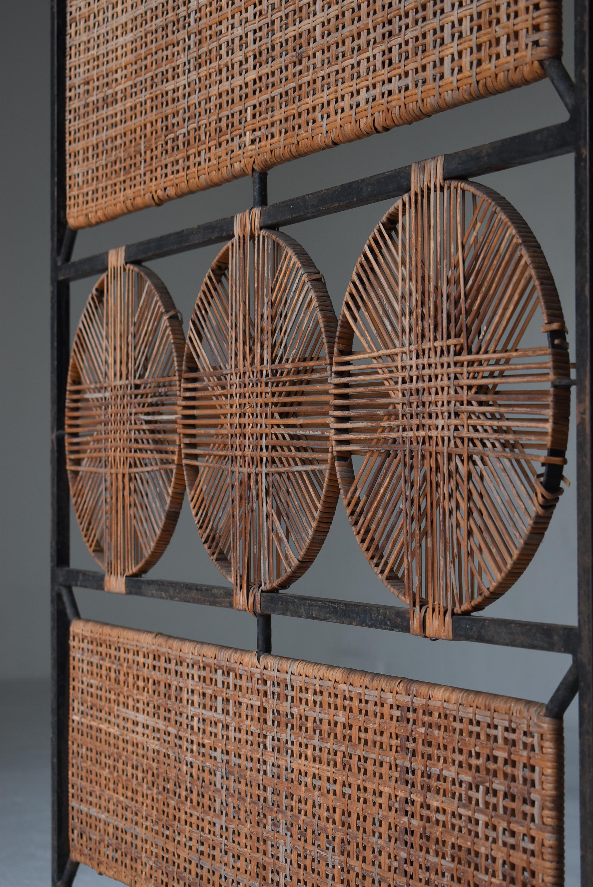 Japanese Old Bamboo Partition 1960s-1980s / Room Divider Wabisabi 12