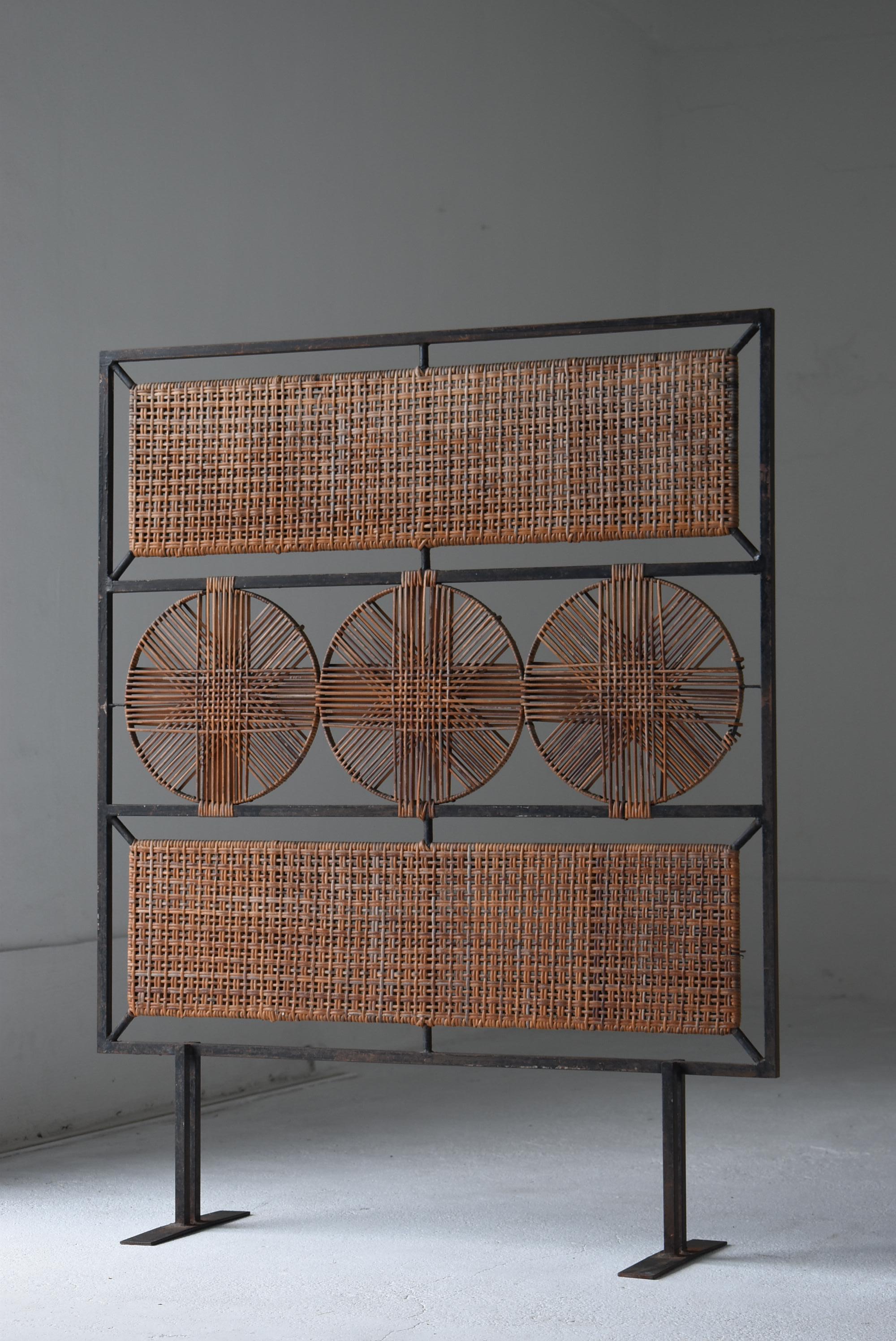 Showa Japanese Old Bamboo Partition 1960s-1980s / Room Divider Wabisabi