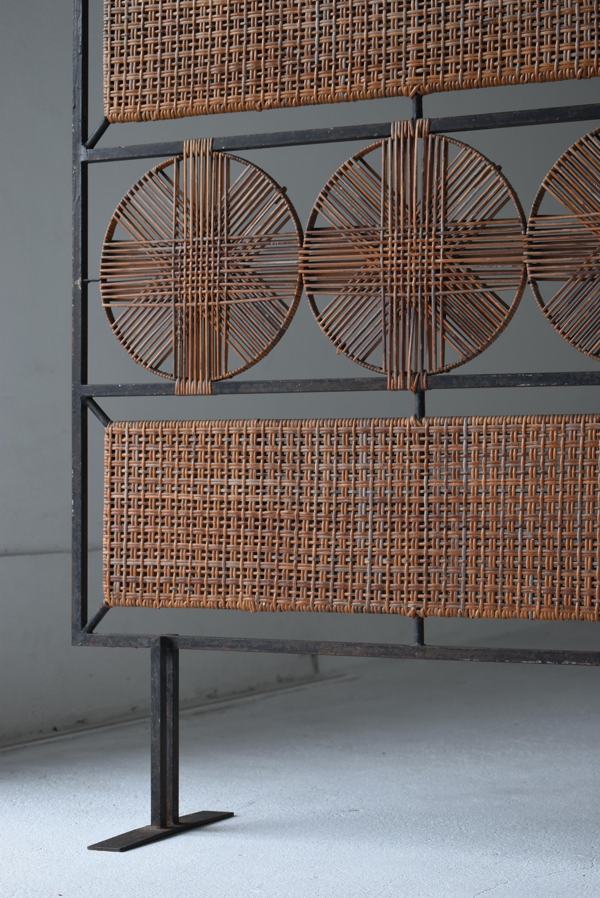 20th Century Japanese Old Bamboo Partition 1960s-1980s / Room Divider Wabisabi