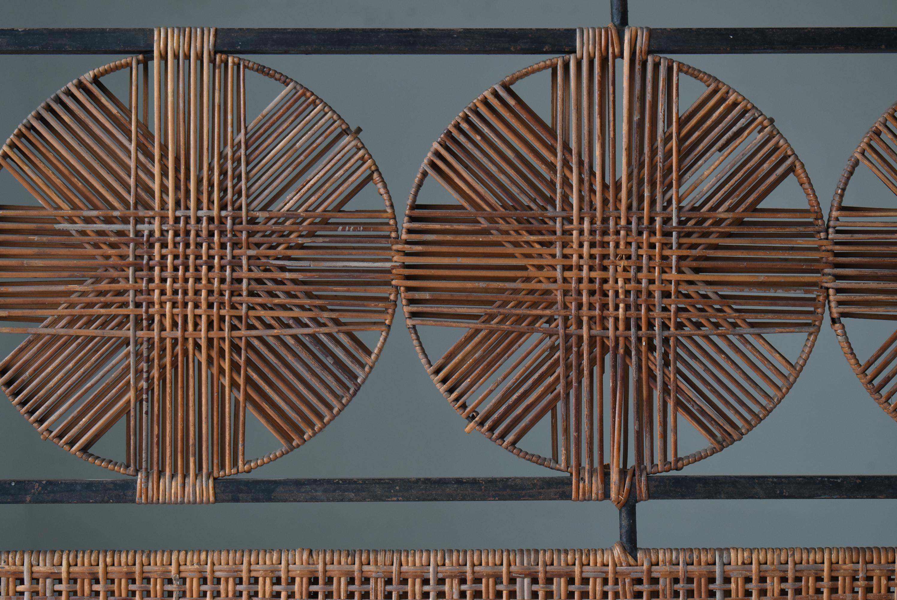 Japanese Old Bamboo Room Divider 1950s-1970s / Partition Wabisabi For Sale 3