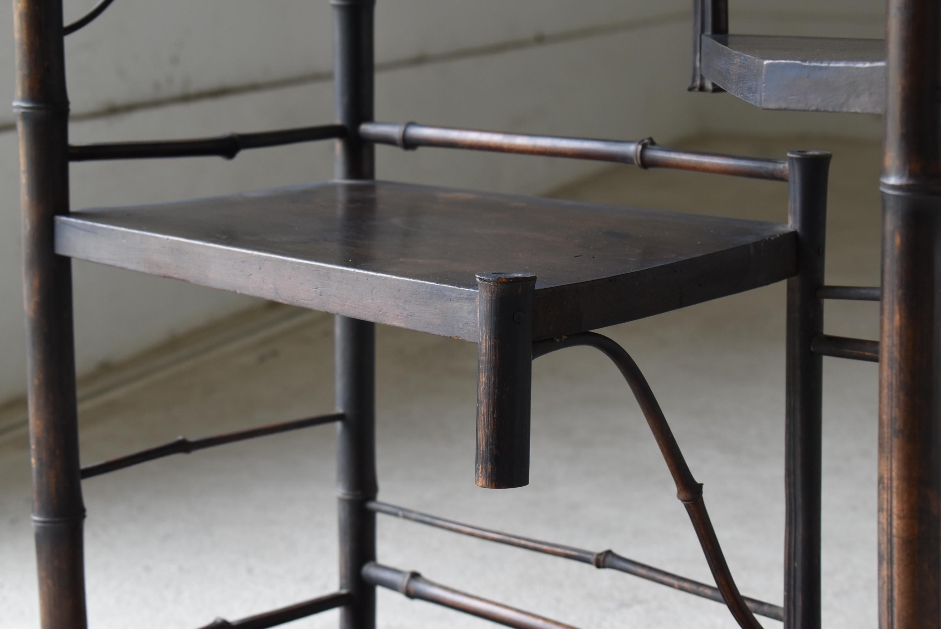 Japanese Old Bamboo Shelf 1940s-1960s / Shelf Cabinet Wabisabi 5