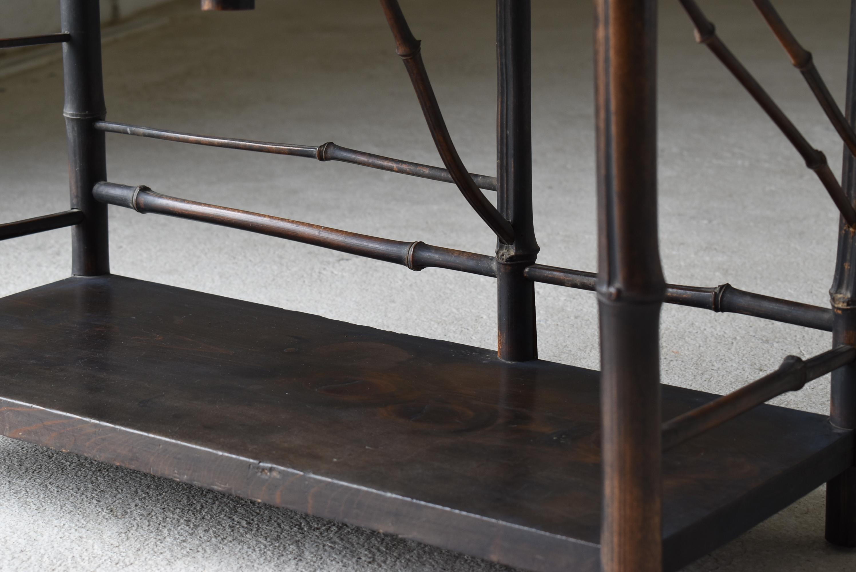 Japanese Old Bamboo Shelf 1940s-1960s / Shelf Cabinet Wabisabi 6