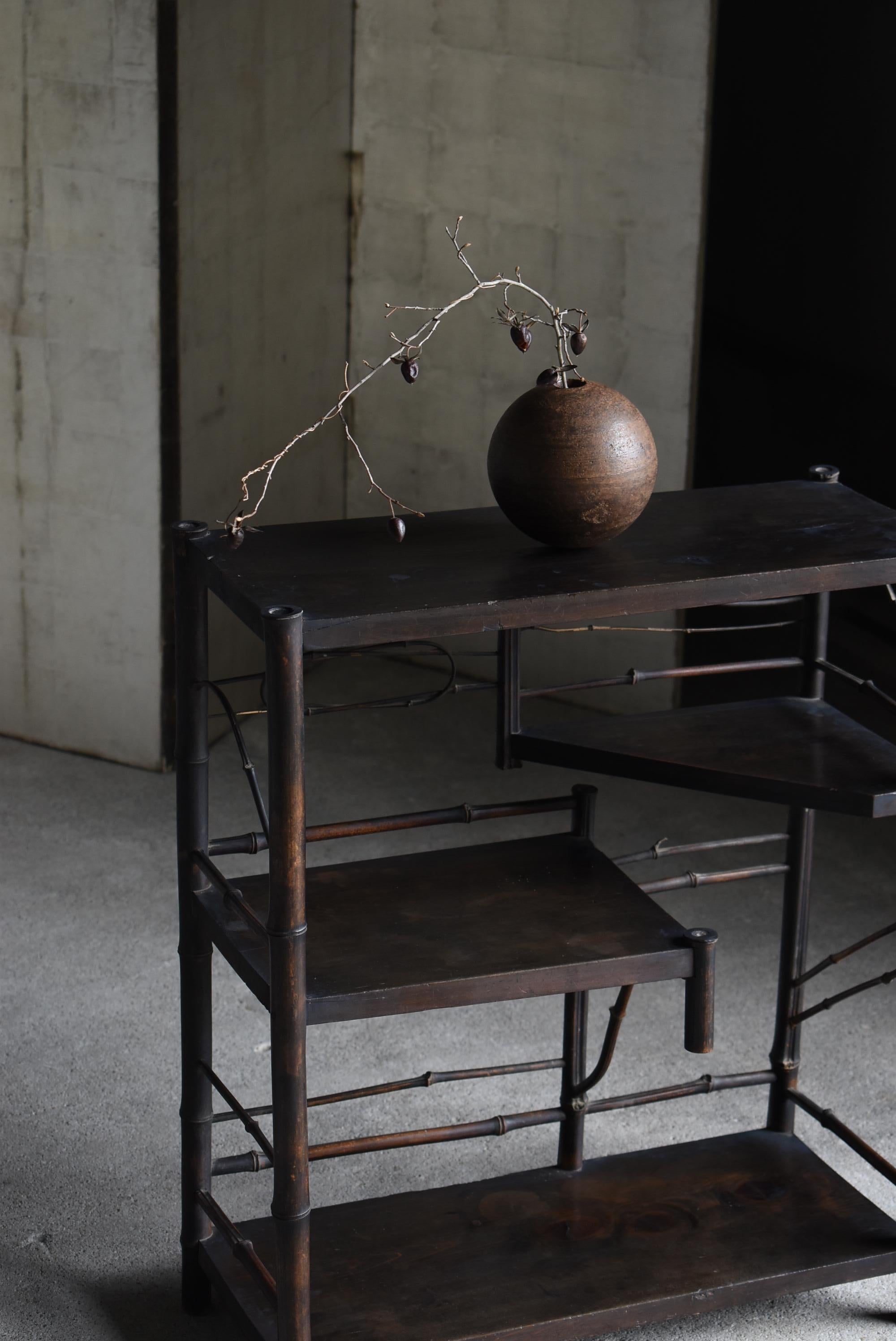 Japanese Old Bamboo Shelf 1940s-1960s / Shelf Cabinet Wabisabi 11