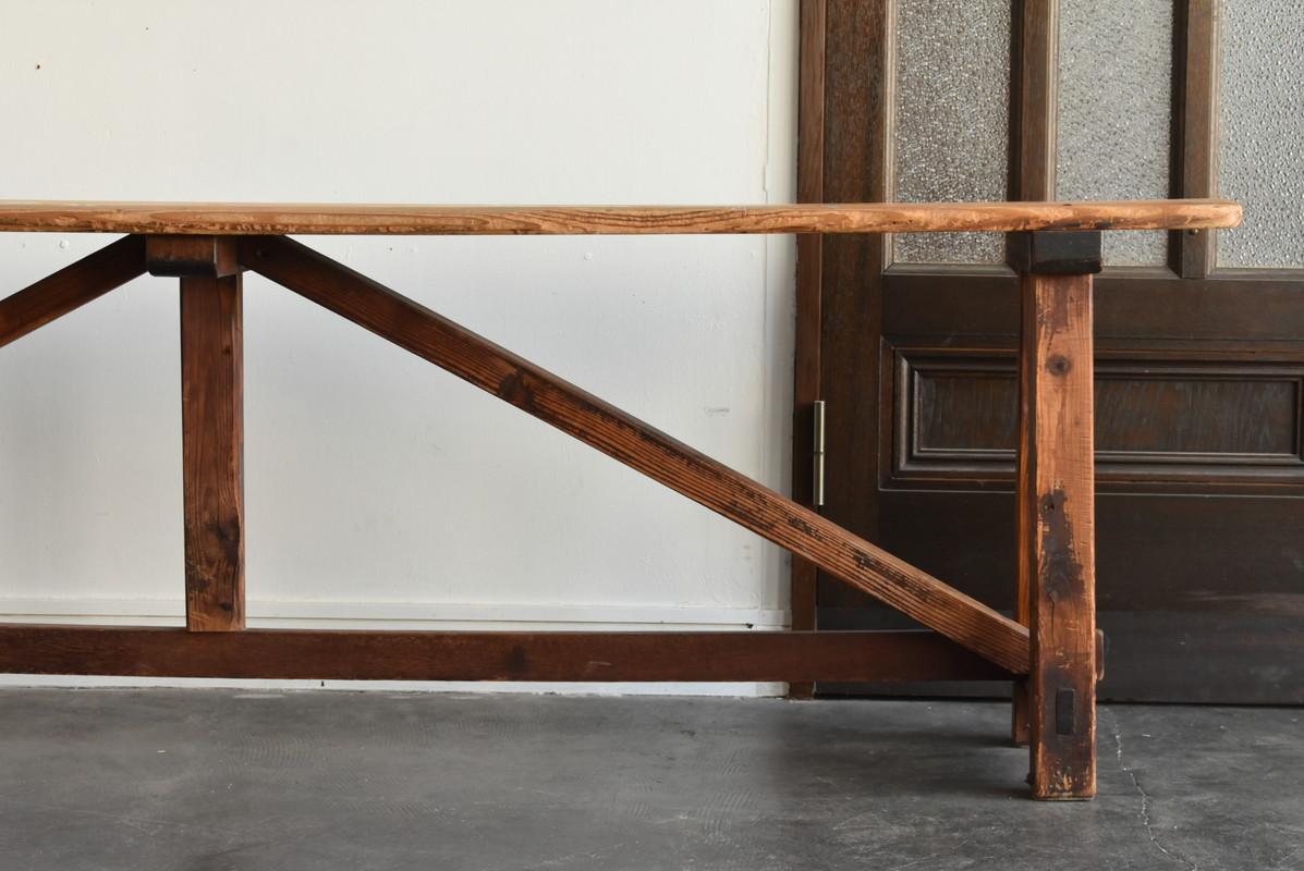 Japanese Old Big Wooden Bench / Showa / Simple Design / Mingei/ 1920-1970 8