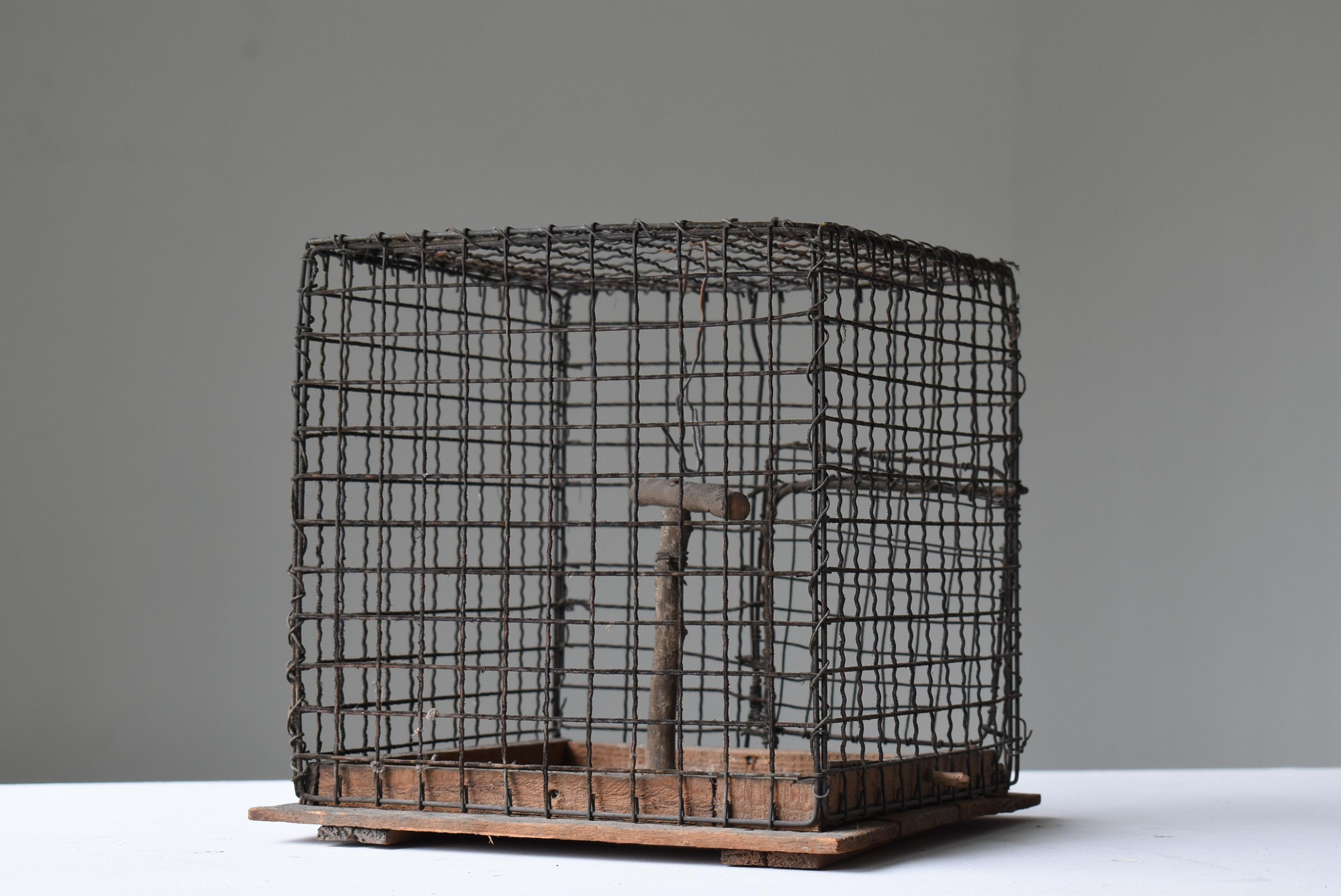 Iron Japanese Old Birdcage 1920s-1950s/Antique Object Figurine Wabisabi Art