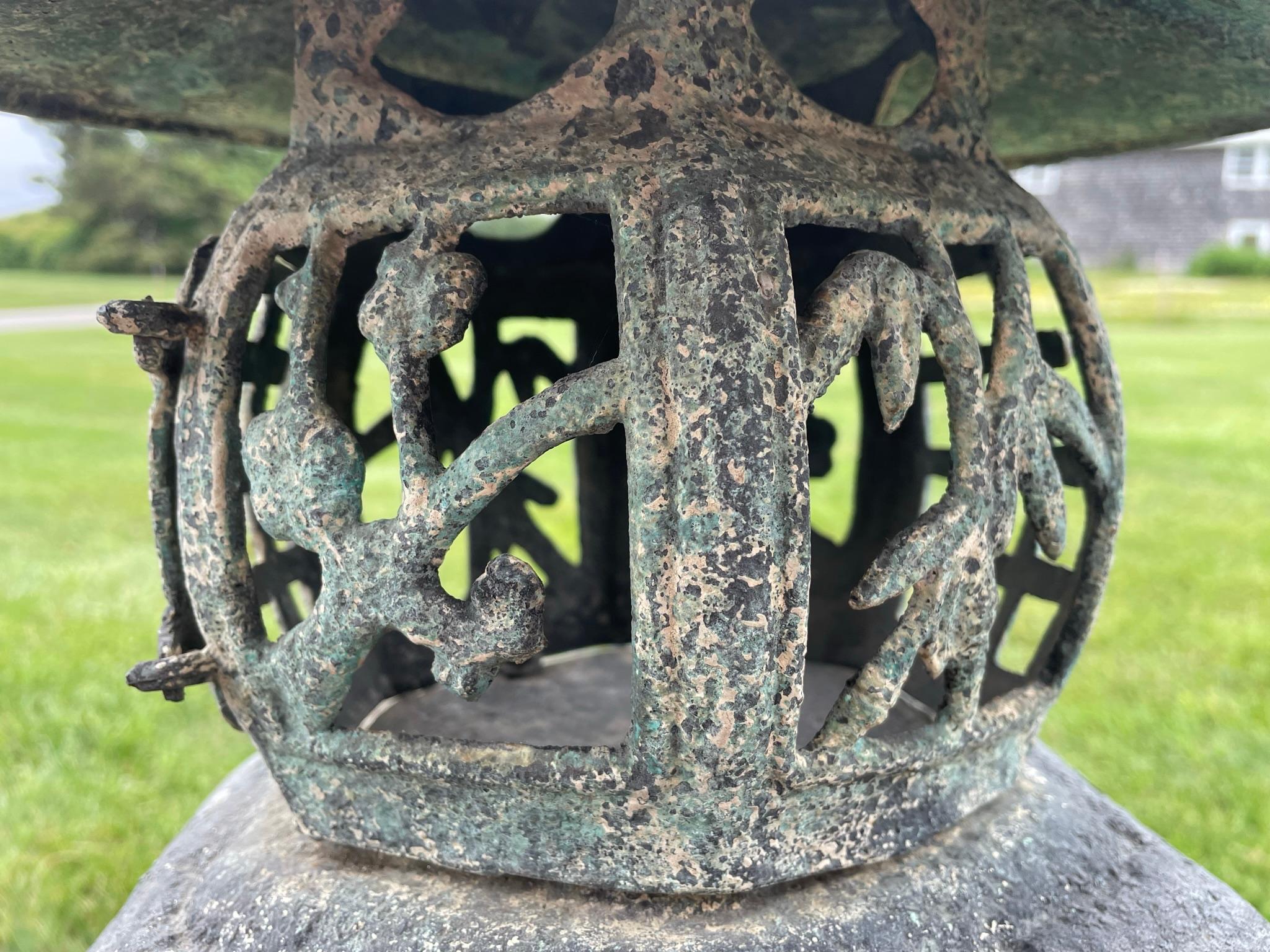 Japanese Old Blue Garden Lantern 3