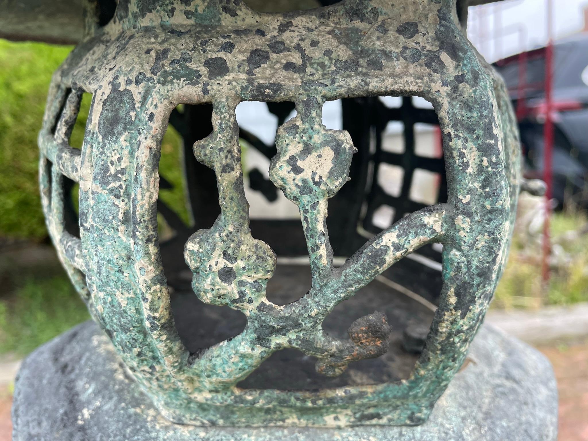 Japanese Old Blue Garden Lantern 4