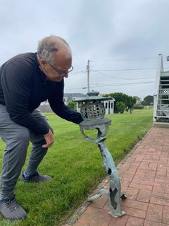 Japanese Old Blue Garden Lantern
