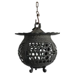 Japanese Old Bronze Cast Hanging Lanterns / 20th Century / Traditional Lighting