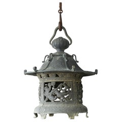 Japanische alte Bronzeguss-Hängelaterne/Traditionelle Beleuchtung/"type A"