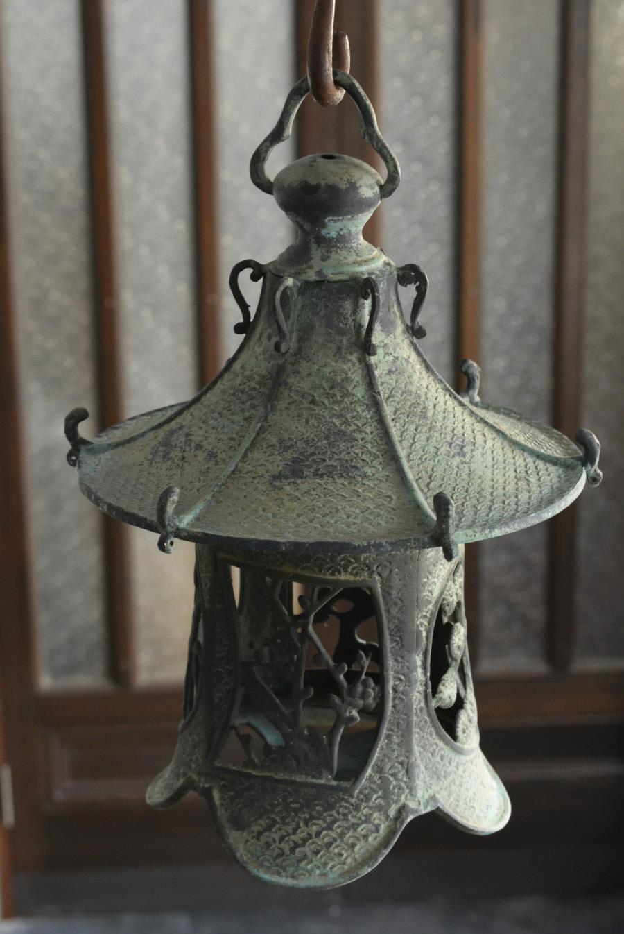 Japanese Old Bronze Casting Hanging Lantern /Traditional Lighting/
