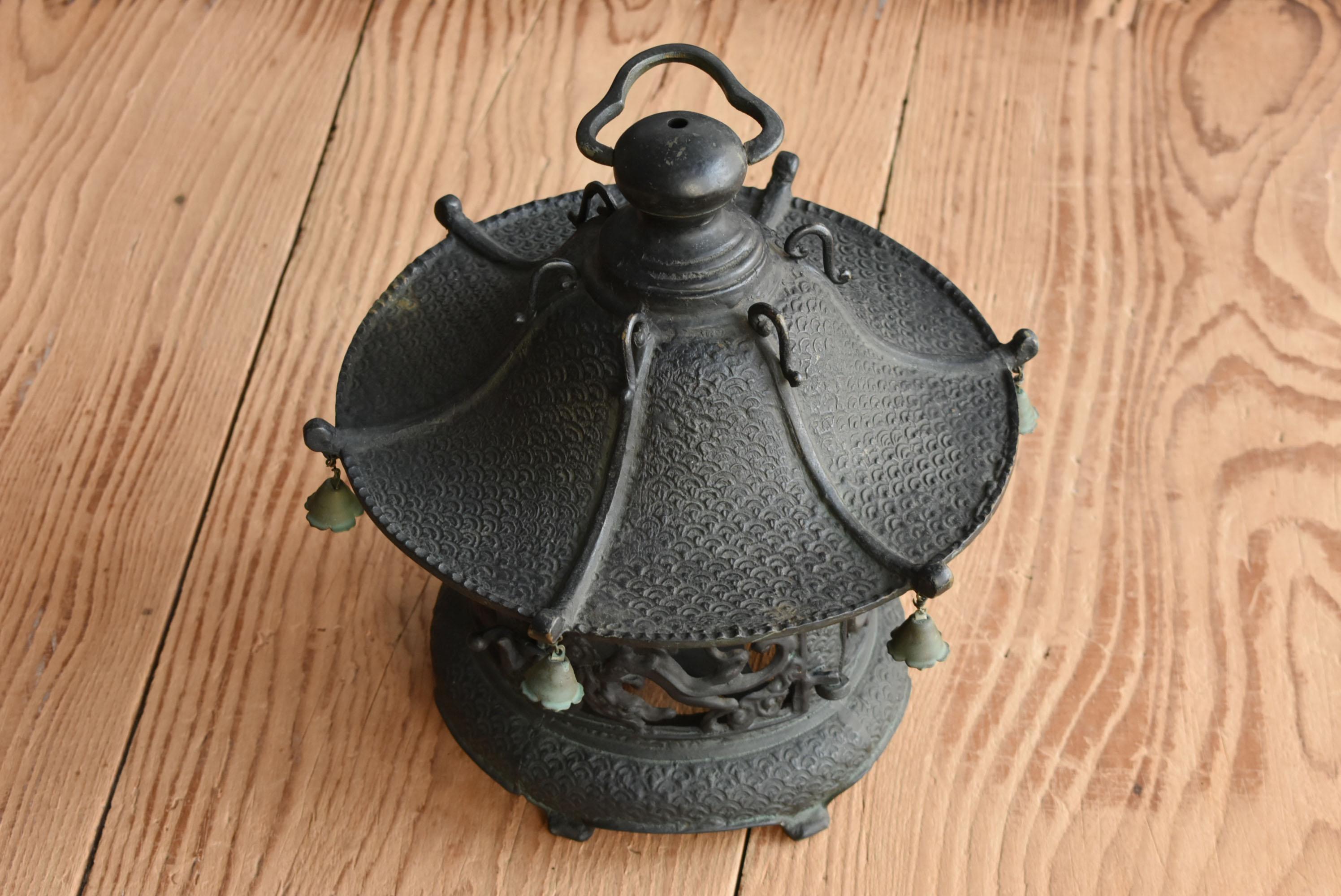 Japanese Old Bronze Casting Hanging Lantern 'No.1' /Traditional Lighting 1