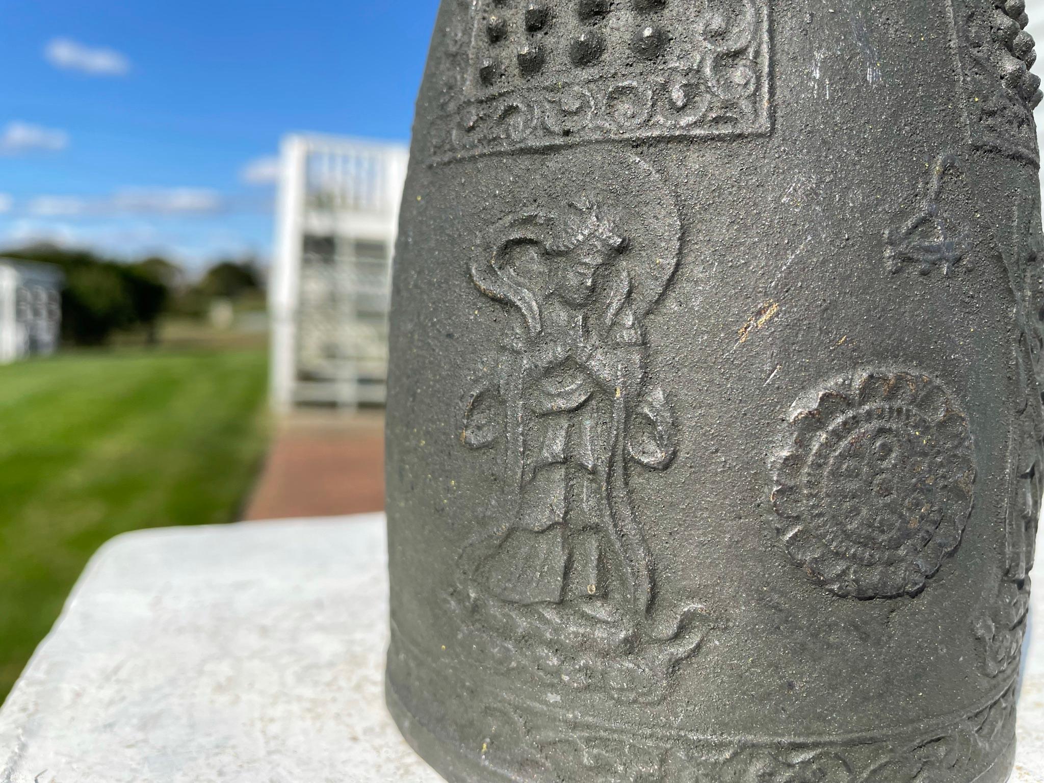 Bronze Japanese Old Buddhist Guan-Yin Cast Bell Resonates Pleasing Sound