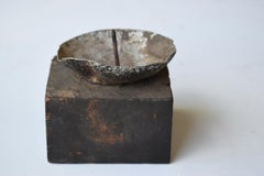 Japanese Old Candle Stand 1860s-1900s/Antique Object Wabisabi Folk Art Figurine