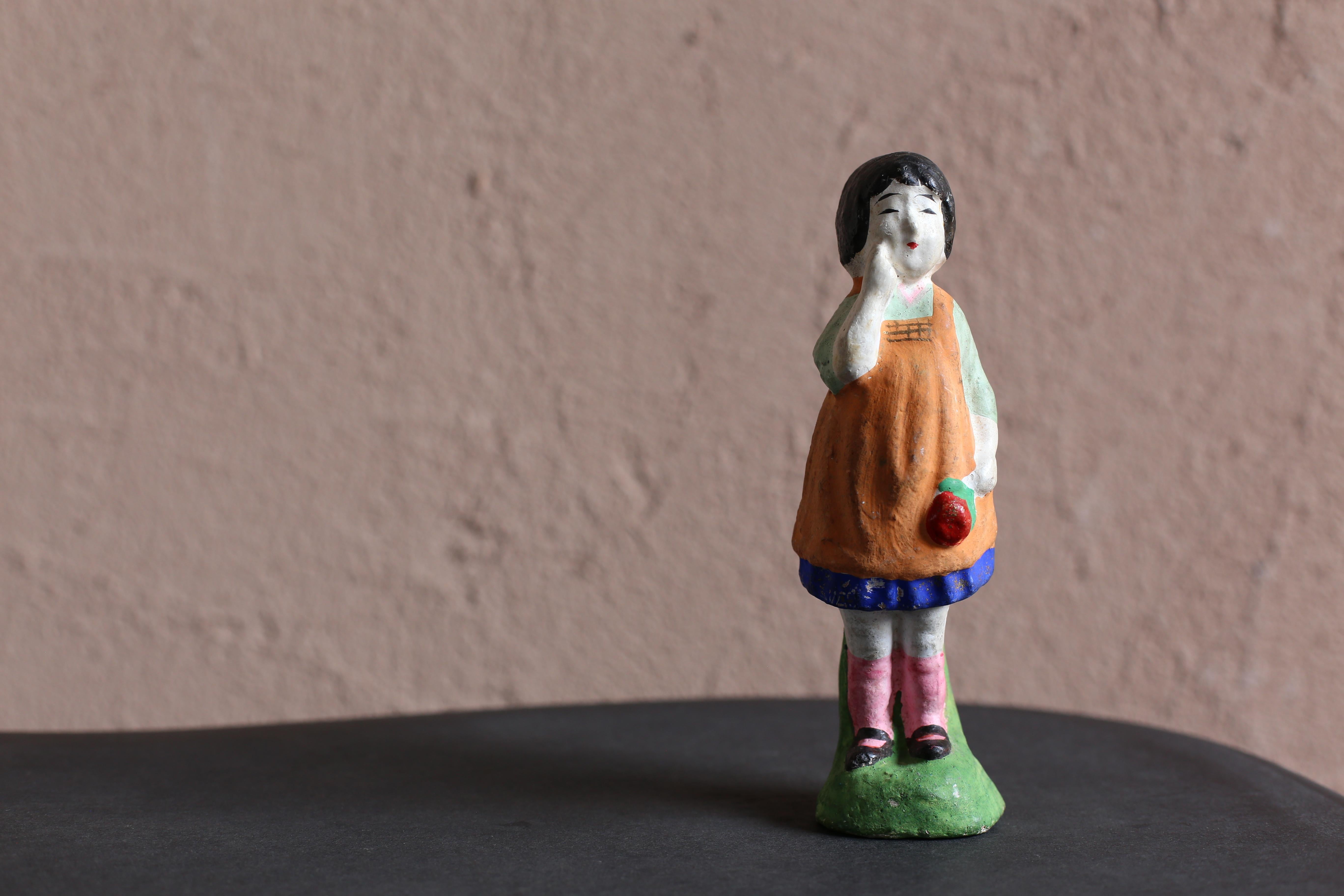 Japanese Old Clay Doll / Mingei For Sale 7