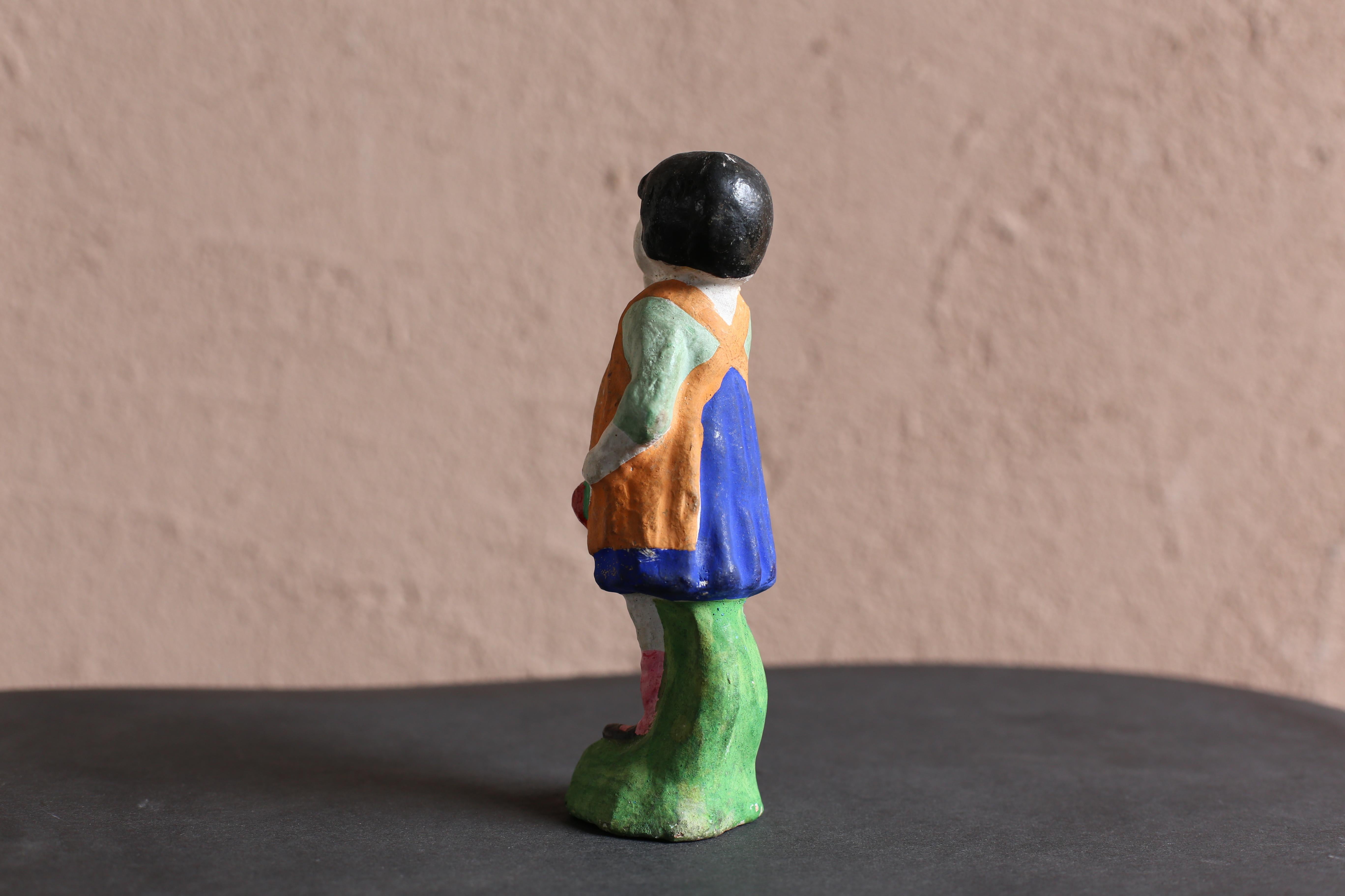 20th Century Japanese Old Clay Doll / Mingei For Sale