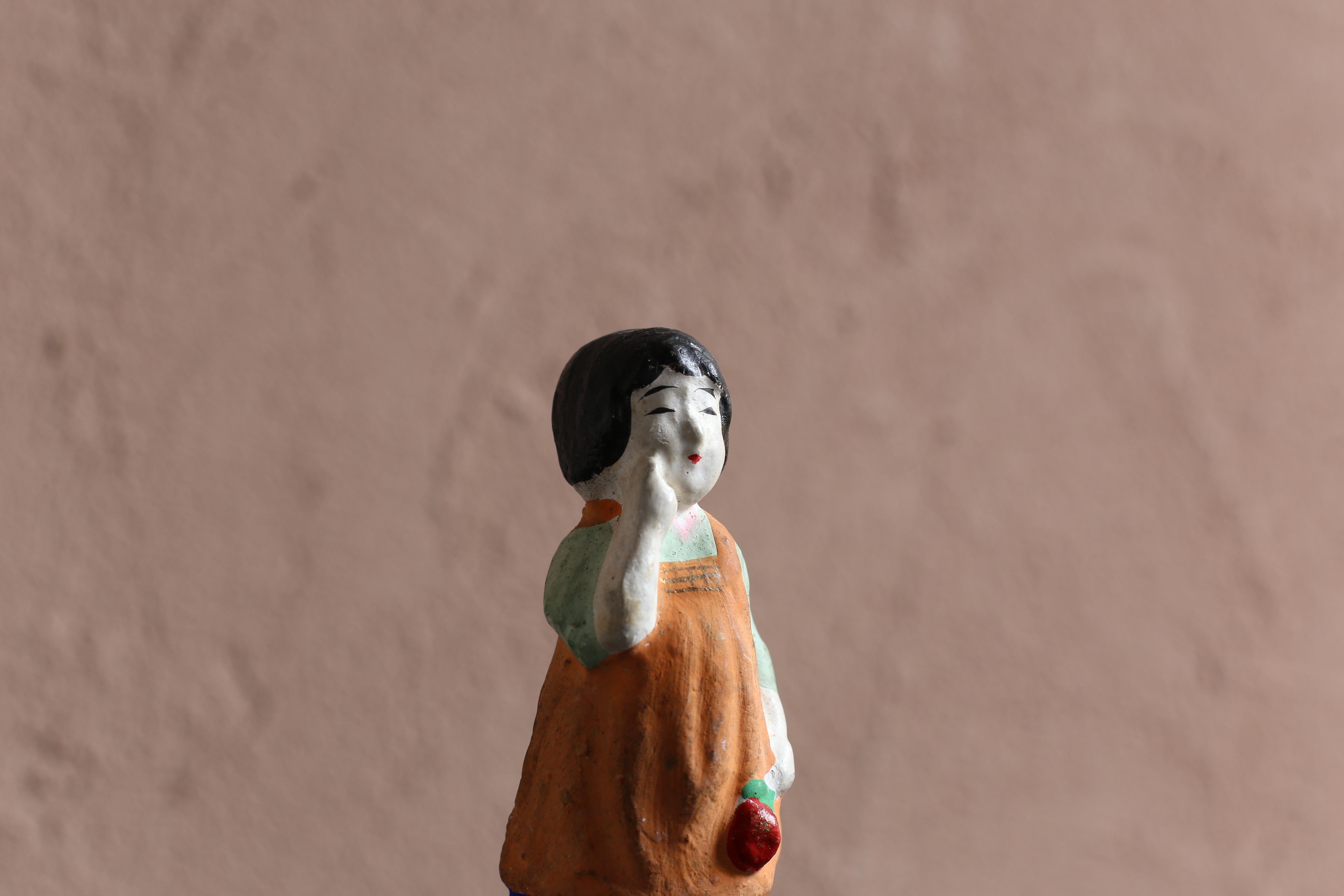 Japanese Old Clay Doll / Mingei For Sale 1