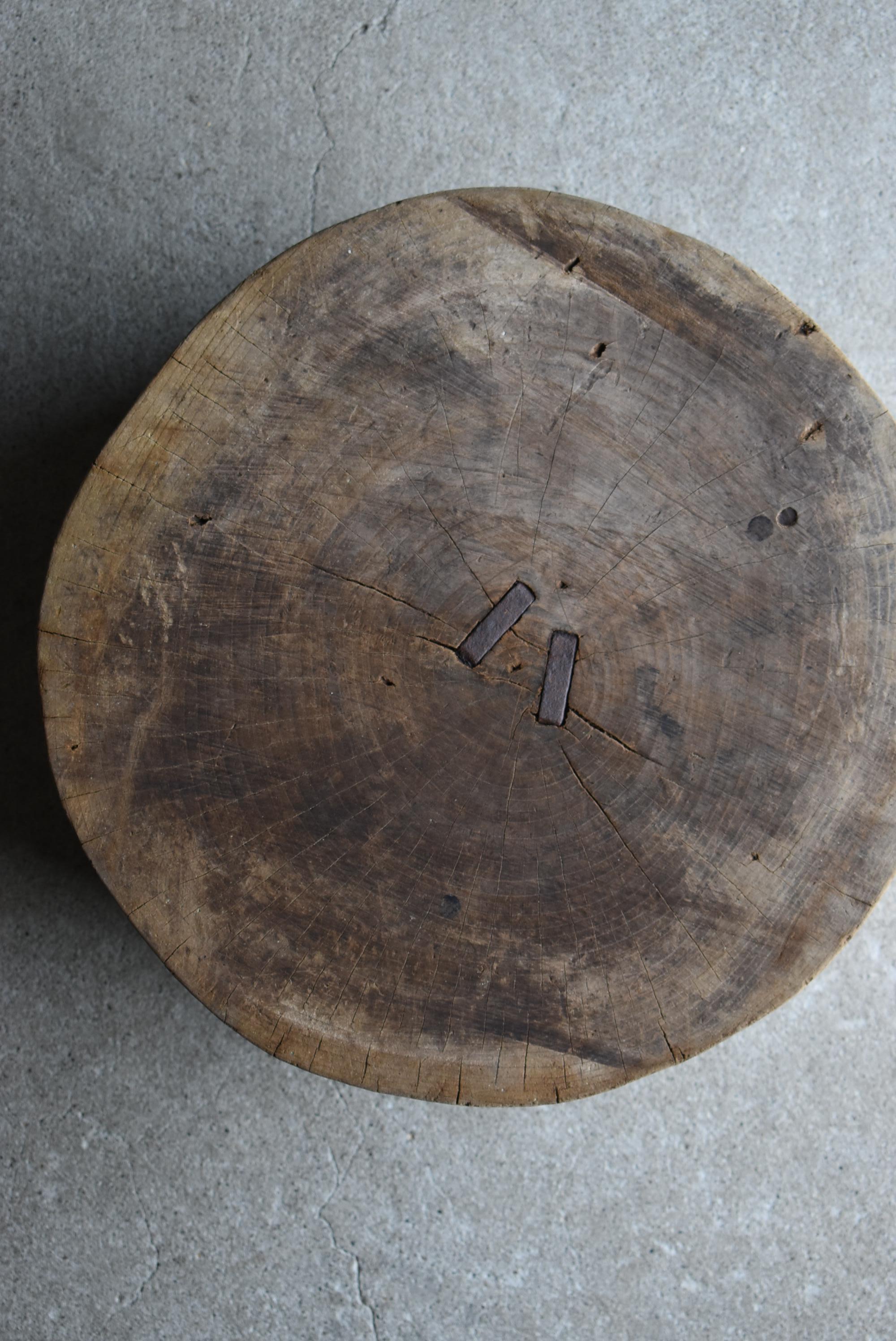 Japanese Old Coffee Table Wooden Block 1860s-1920s / Antique Mortar Side Table 5