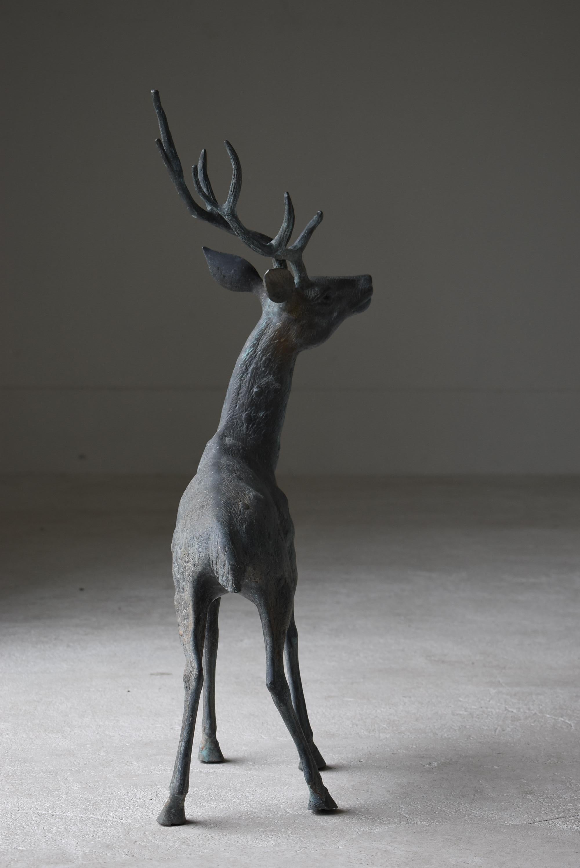 Japanese Old Copper Deer Object/Vintage Figurine Animal Decor Decoration Art 8