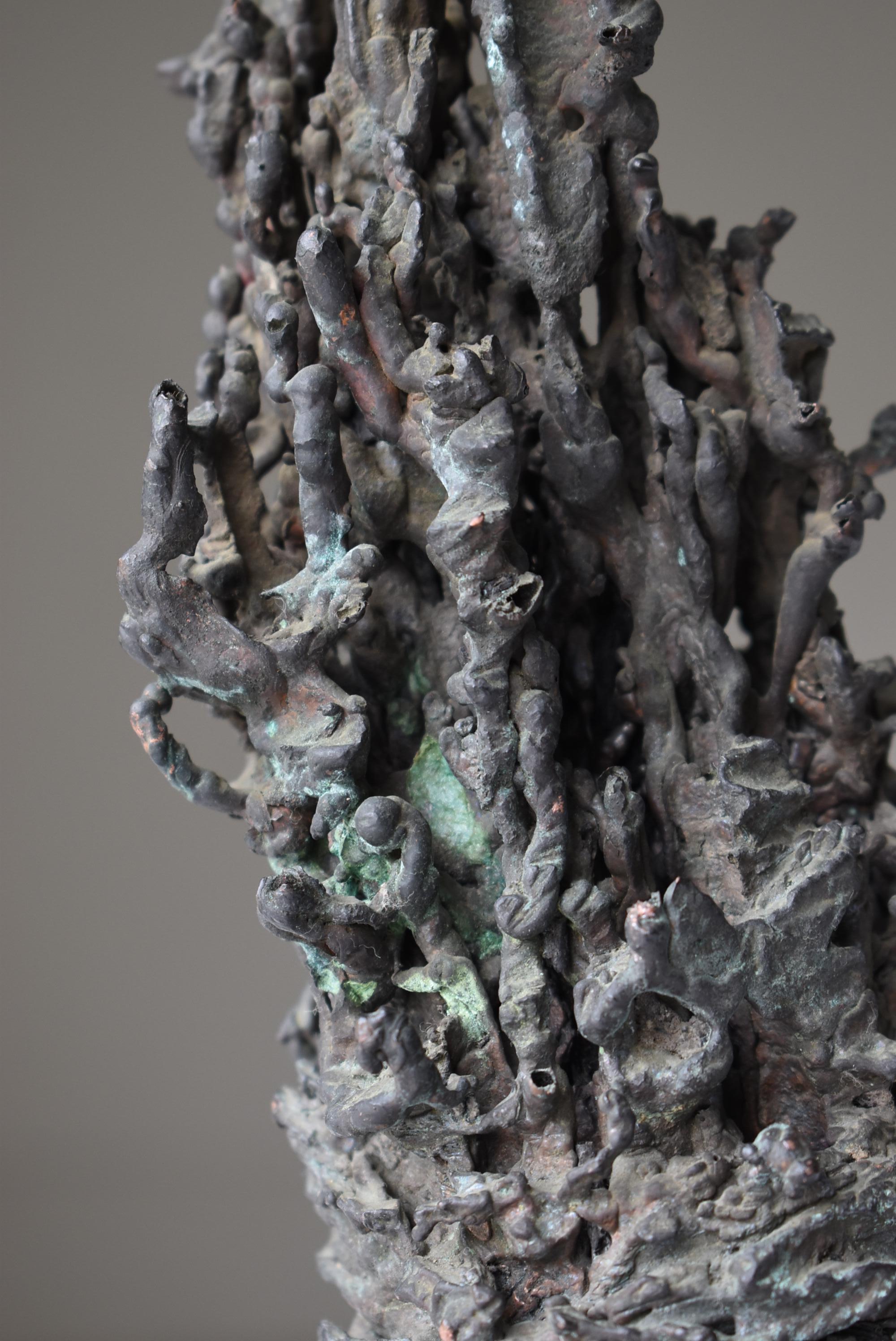 Japanese Old Copper Drop Object 1940s-1960s / Figurine Wabi Sabi For Sale 5