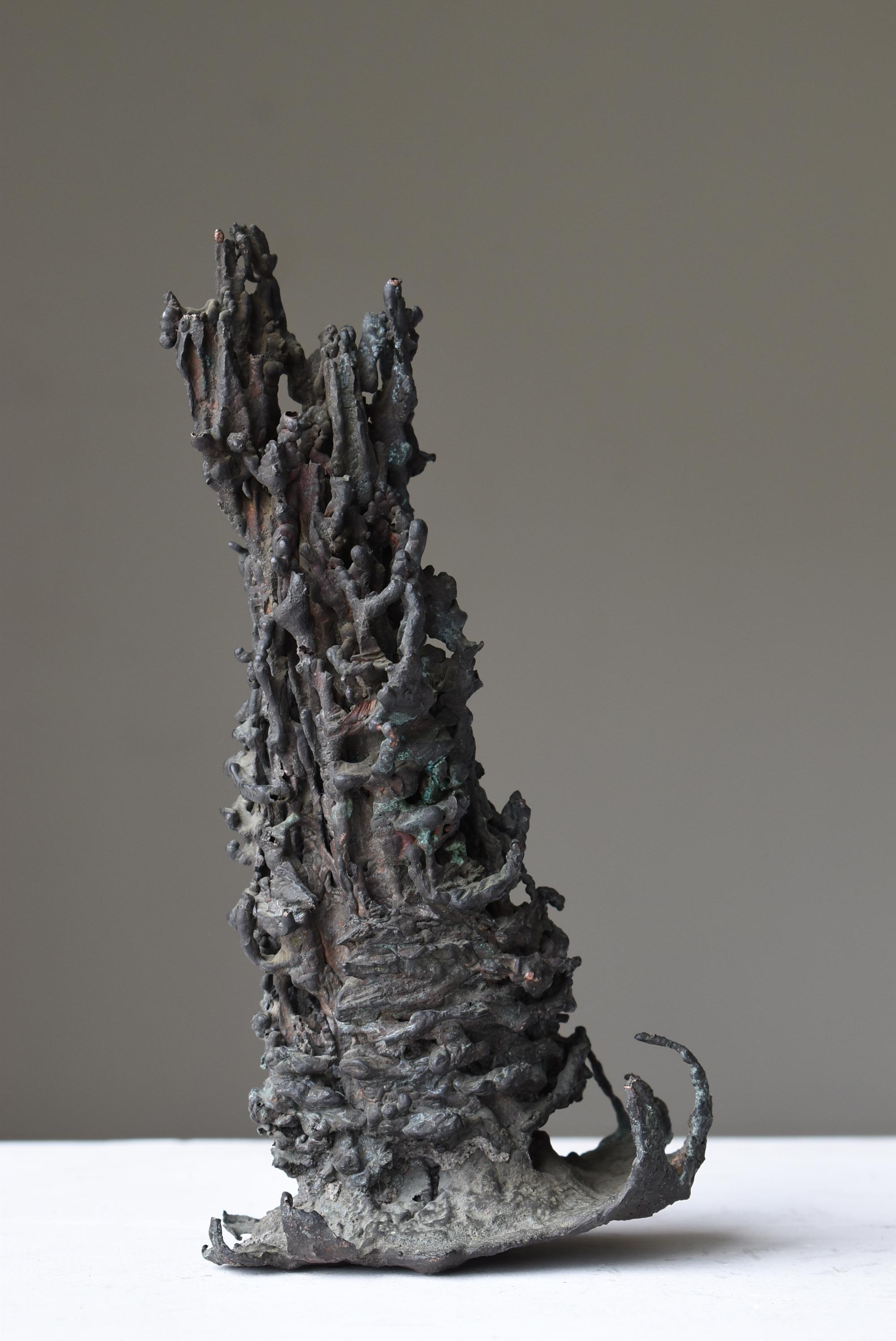 Japanese Old Copper Drop Object 1940s-1960s / Figurine Wabi Sabi For Sale 6
