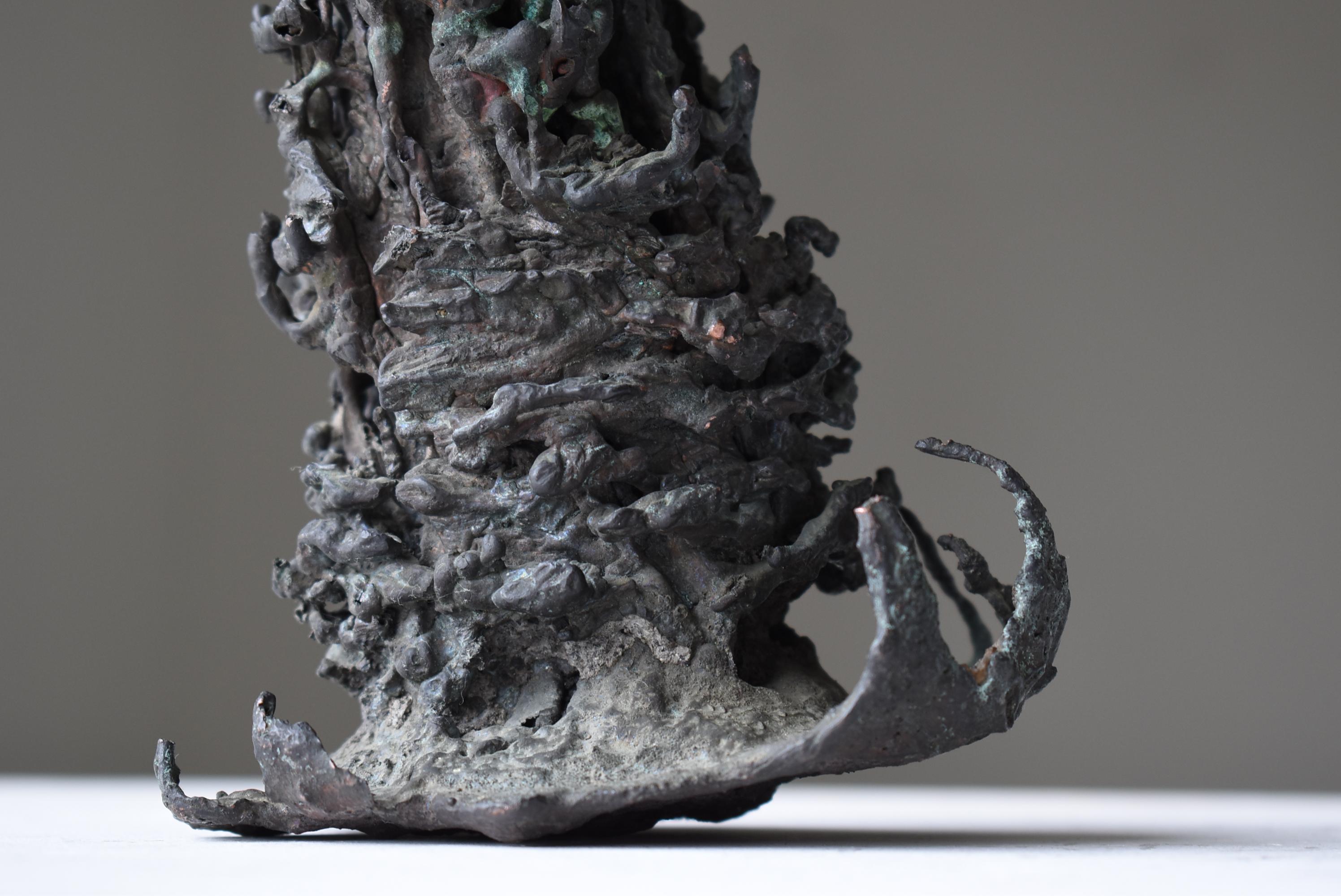 Japanese Old Copper Drop Object 1940s-1960s / Figurine Wabi Sabi For Sale 8