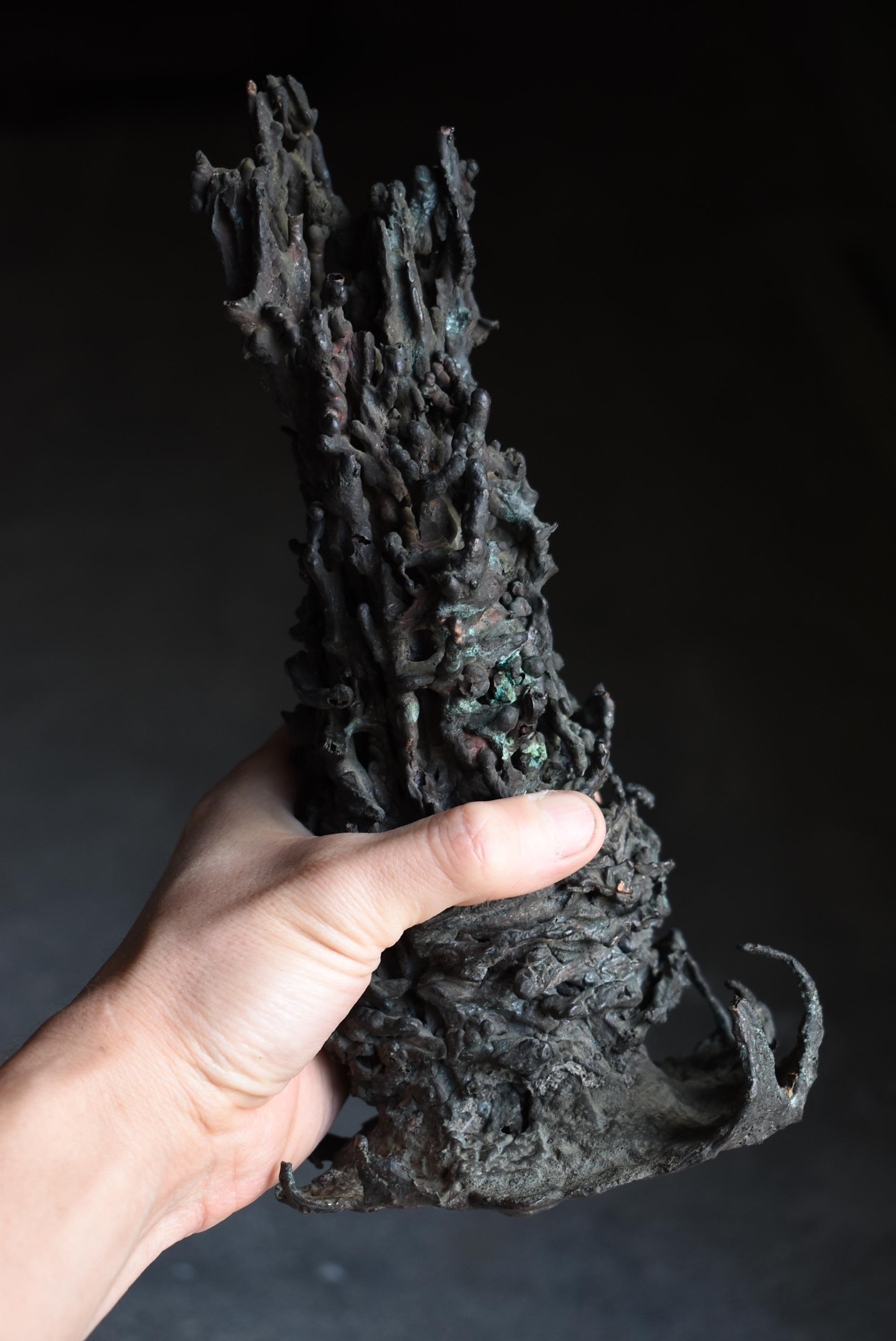 Japanese Old Copper Drop Object 1940s-1960s / Figurine Wabi Sabi For Sale 10