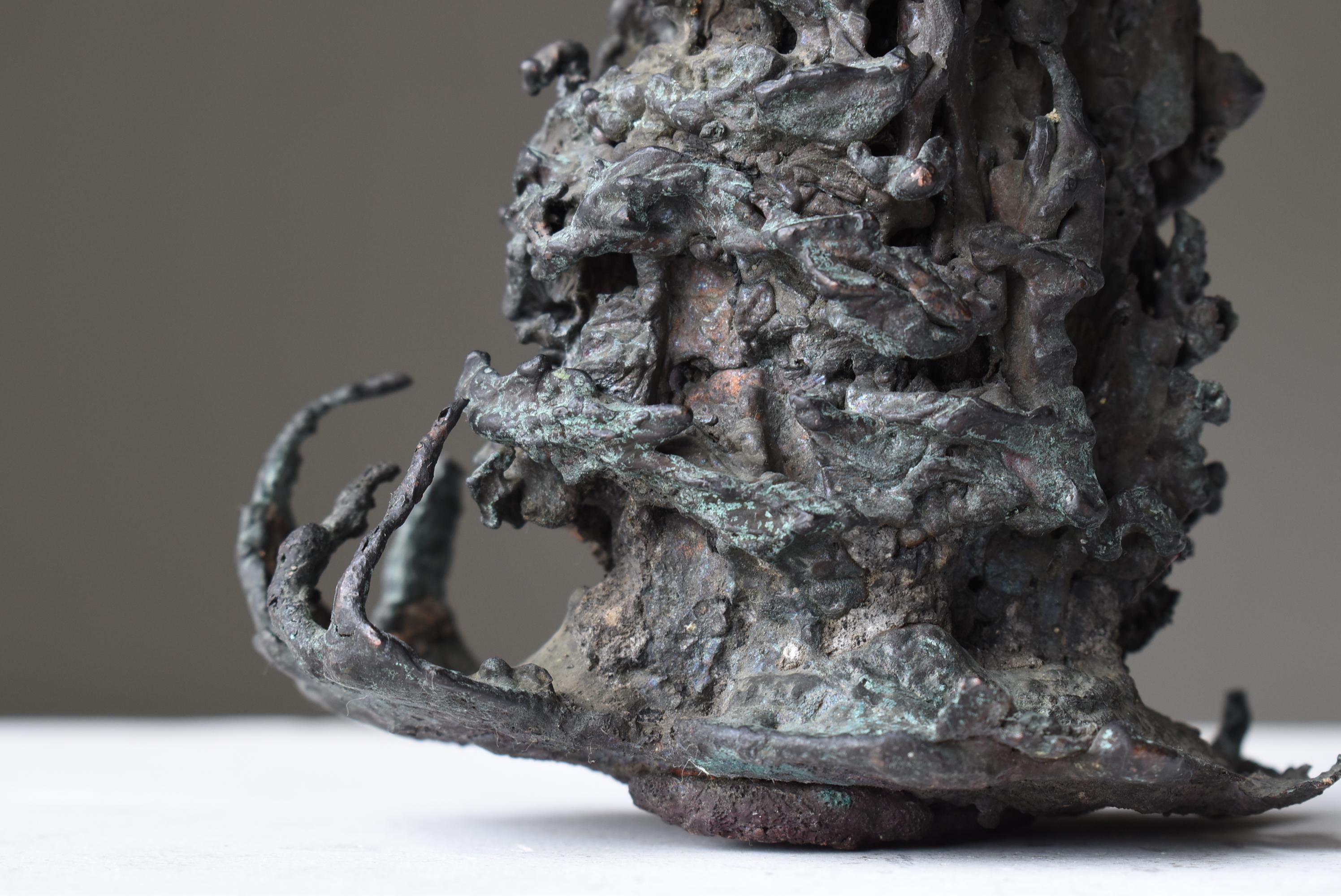 Japanese Old Copper Drop Object 1940s-1960s / Figurine Wabi Sabi For Sale 2