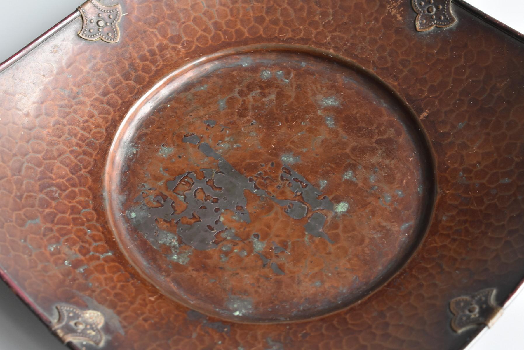 Japanese Old Copper Forging Tray / Antique Tray / Confectionery Tray / Tea Tray 1